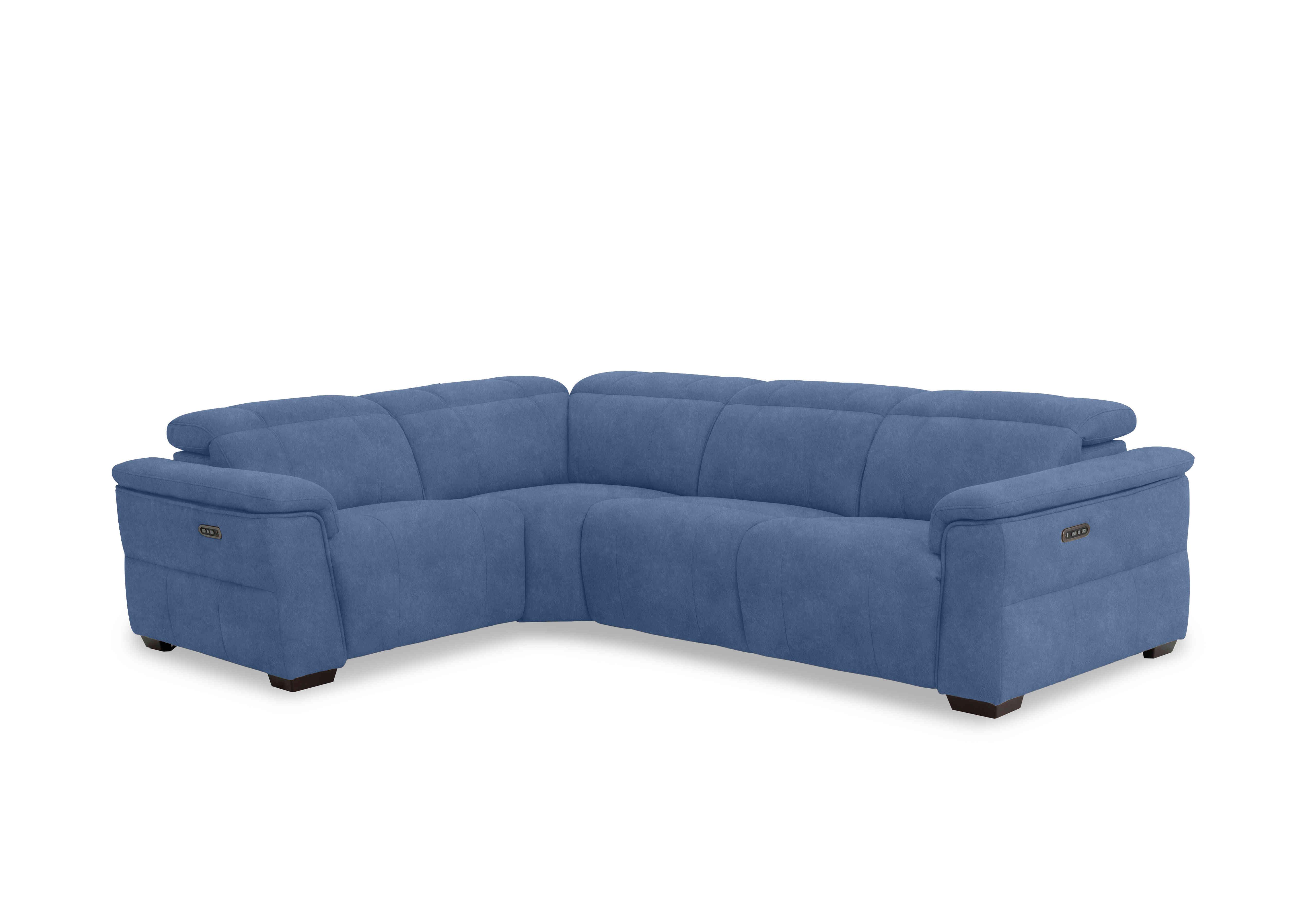 Inca Fabric Double Power Recliner Corner Sofa with Power Headrests in Dexter Wave 43525 on Furniture Village