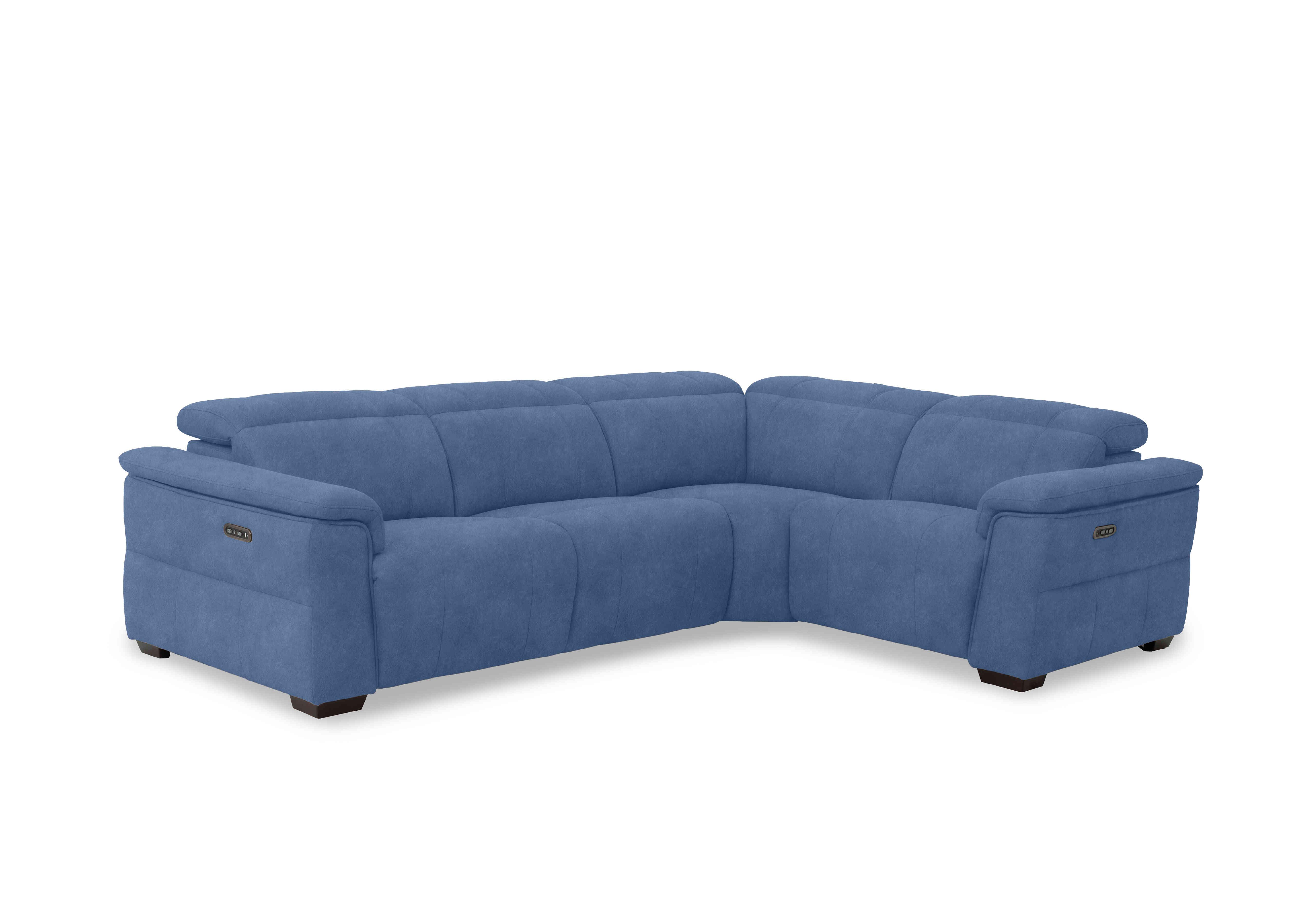 Inca Fabric Double Power Recliner Corner Sofa with Power Headrests in Dexter Wave 43525 on Furniture Village