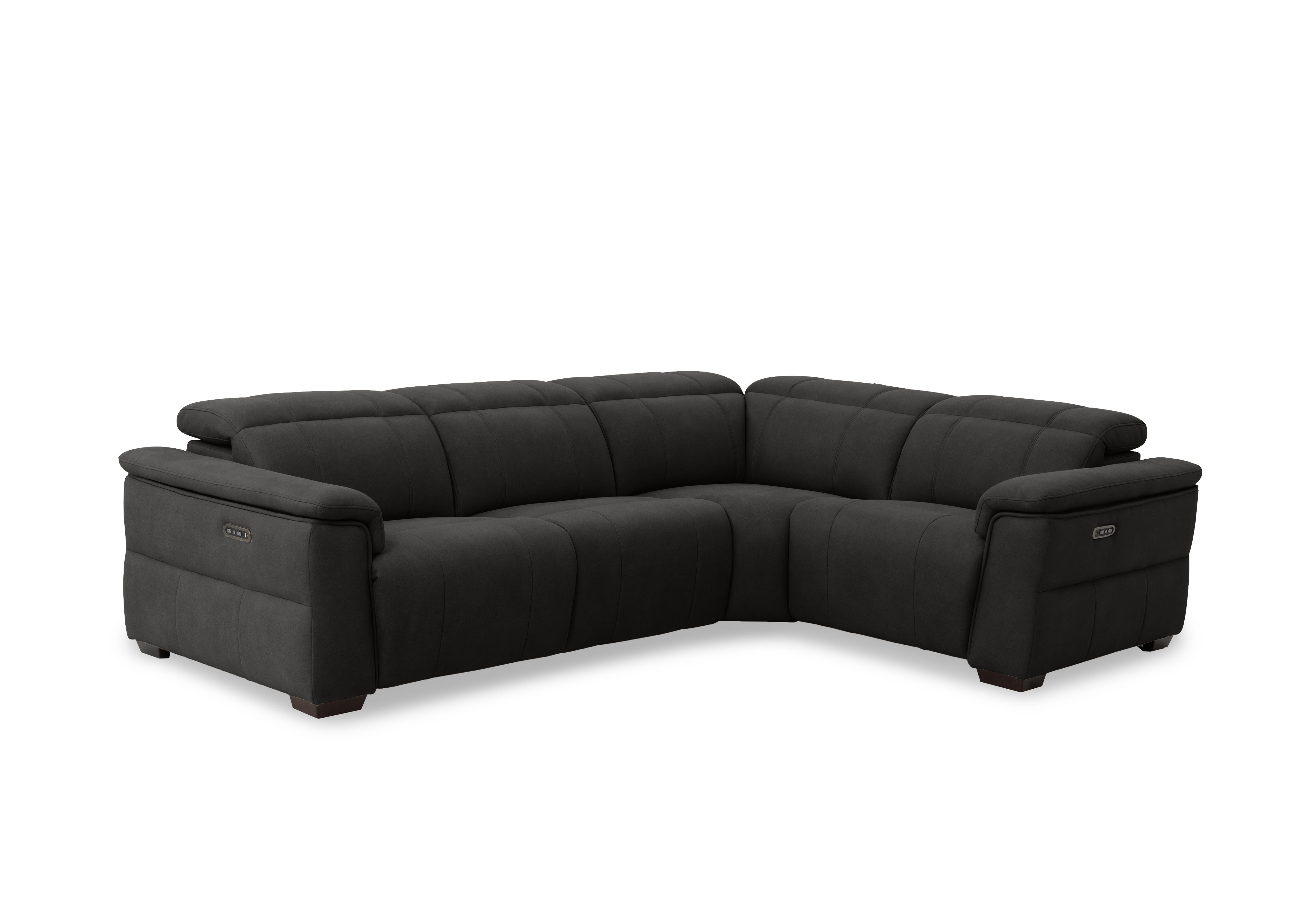 Inca Fabric Double Power Recliner Corner Sofa with Power Headrests in Manhattan Indigo 58009 on Furniture Village