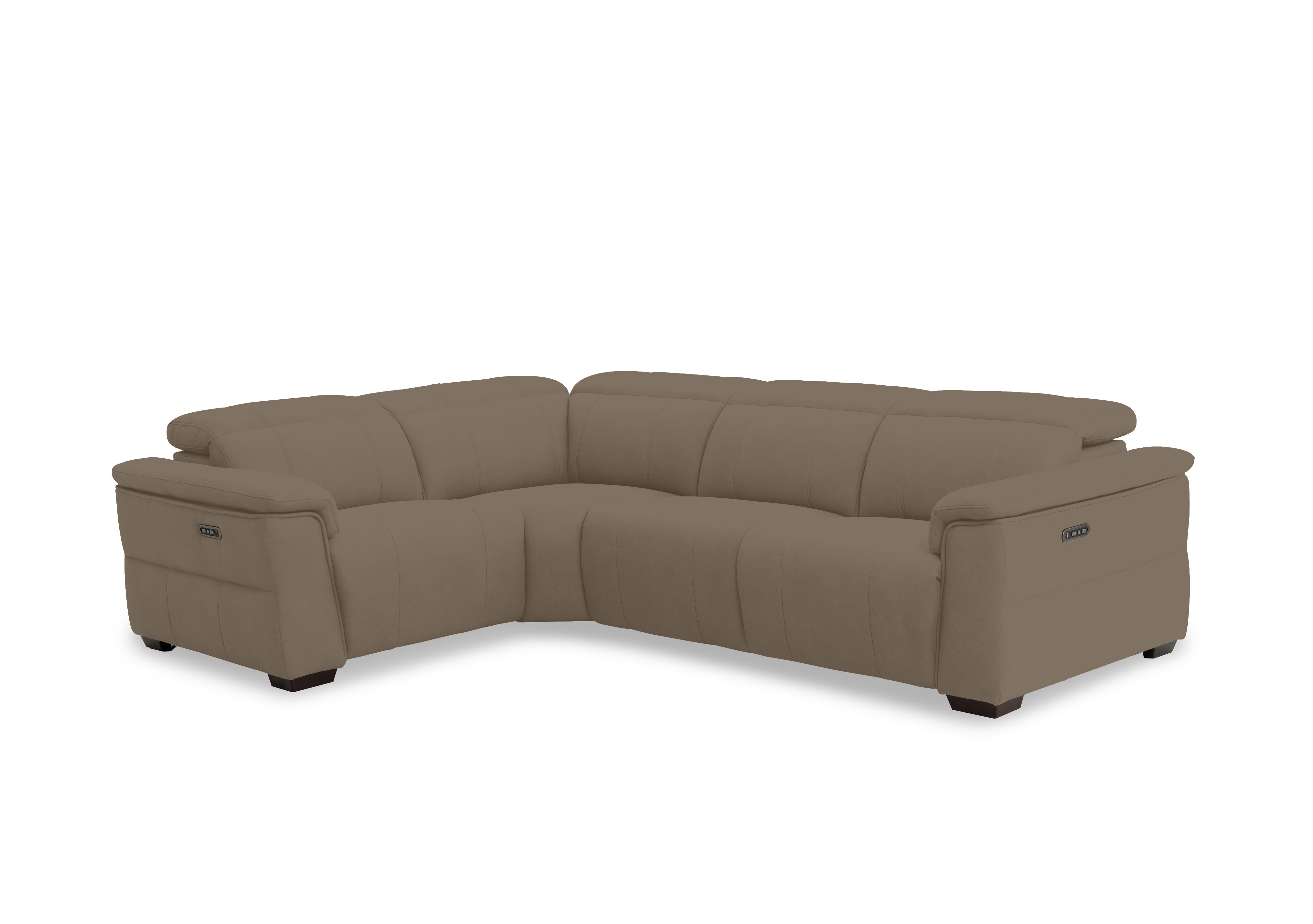 Inca Fabric Double Power Recliner Corner Sofa with Power Headrests in Opulence Cedar  51014 on Furniture Village