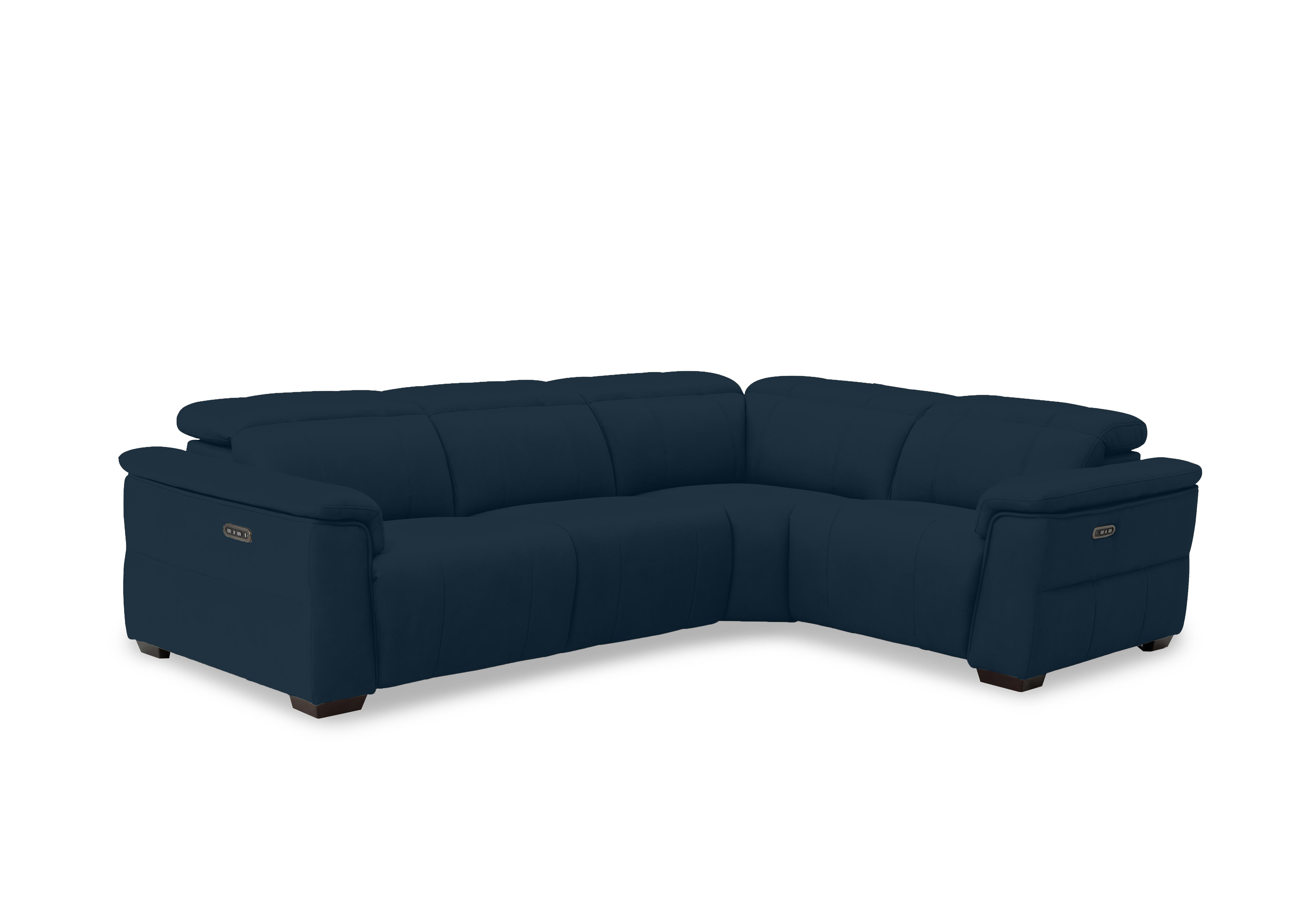 Inca Fabric Double Power Recliner Corner Sofa with Power Headrests in Opulence Royal 50495 on Furniture Village