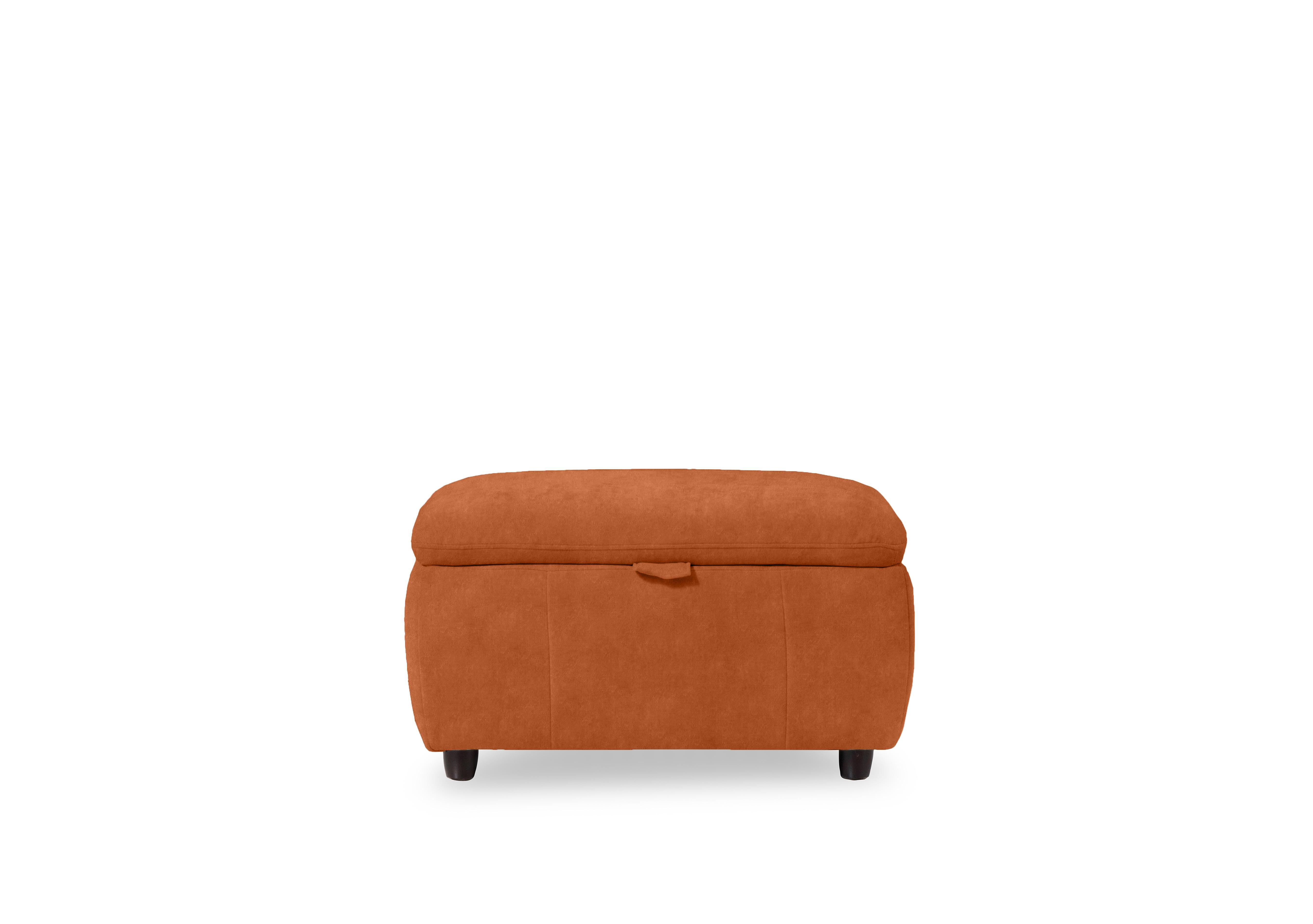 Inca Fabric Storage Footstool in Dexter Pumpkin 43509 on Furniture Village