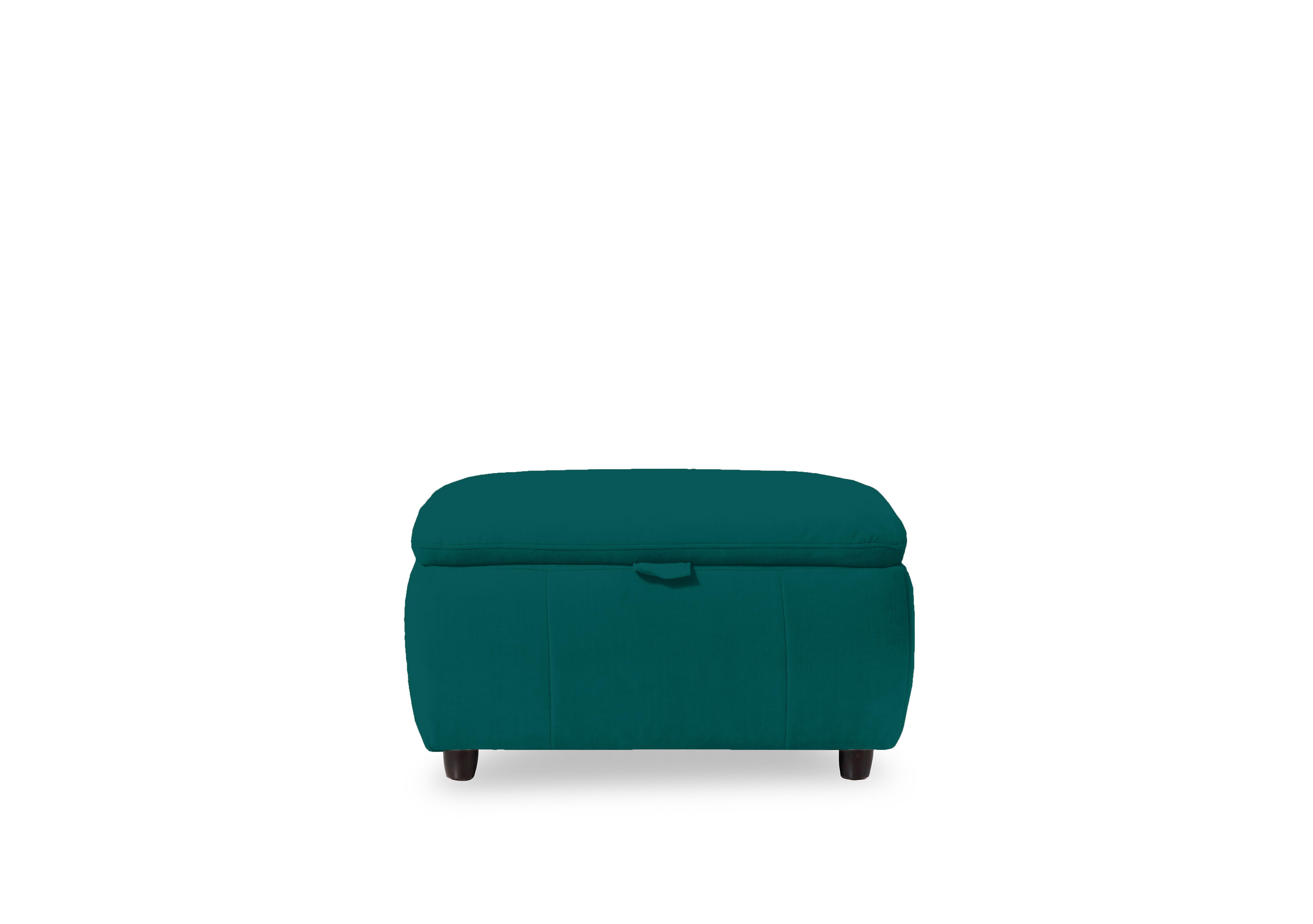 Inca Fabric Storage Footstool in Opulence Teal 51003 on Furniture Village