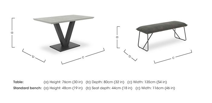 Ruben Dining Table with 2 Faux Suede Standard Dining Benches in  on Furniture Village