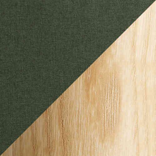 Arc Adjustable Disc Bed Frame with Vertical Headboard in Dark Green-Natural Ash Feet on Furniture Village