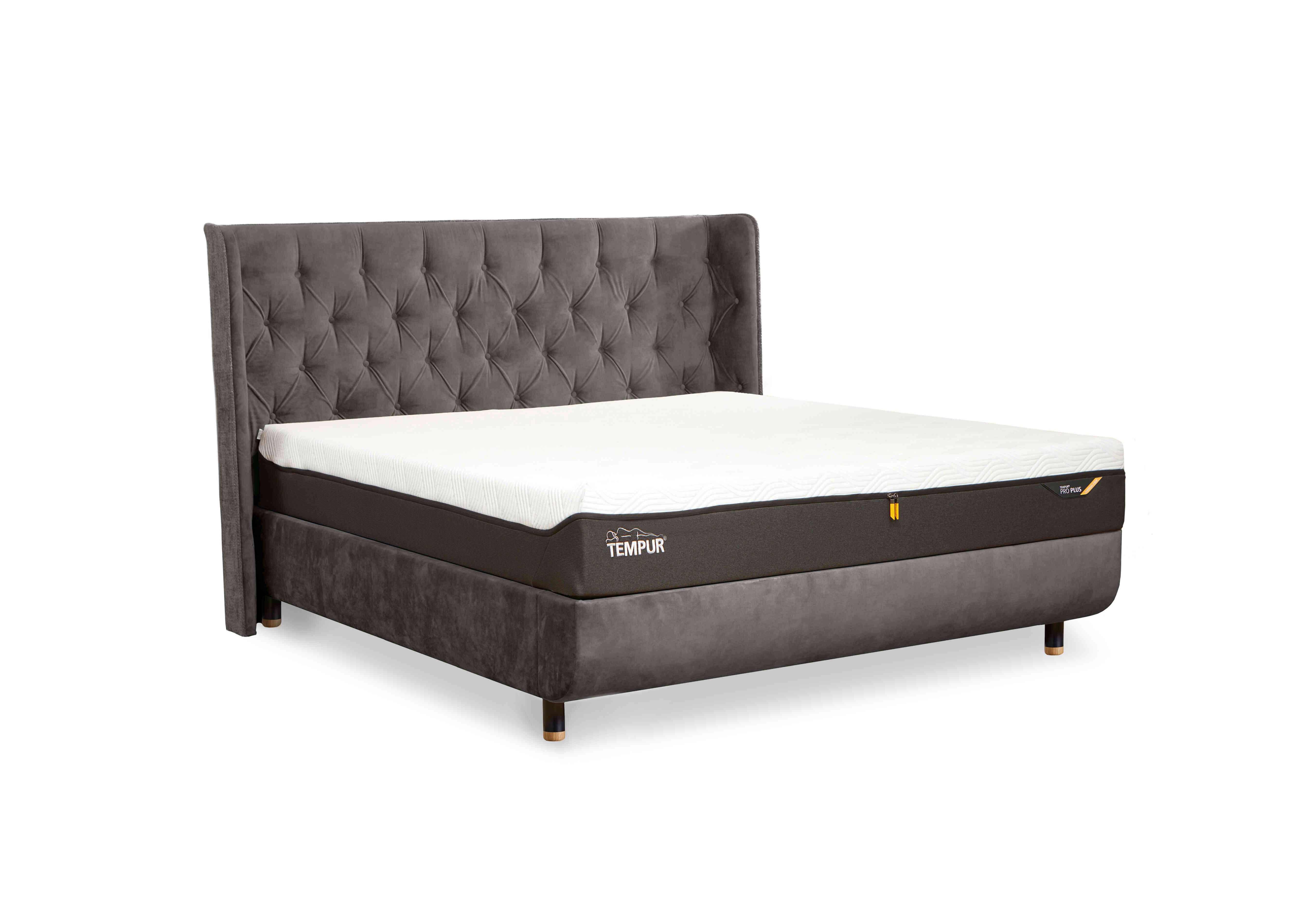 Arc Disc Bed Frame with Luxury Headboard in Dk Grey/Nat Grey-Nat Ash Ft on Furniture Village