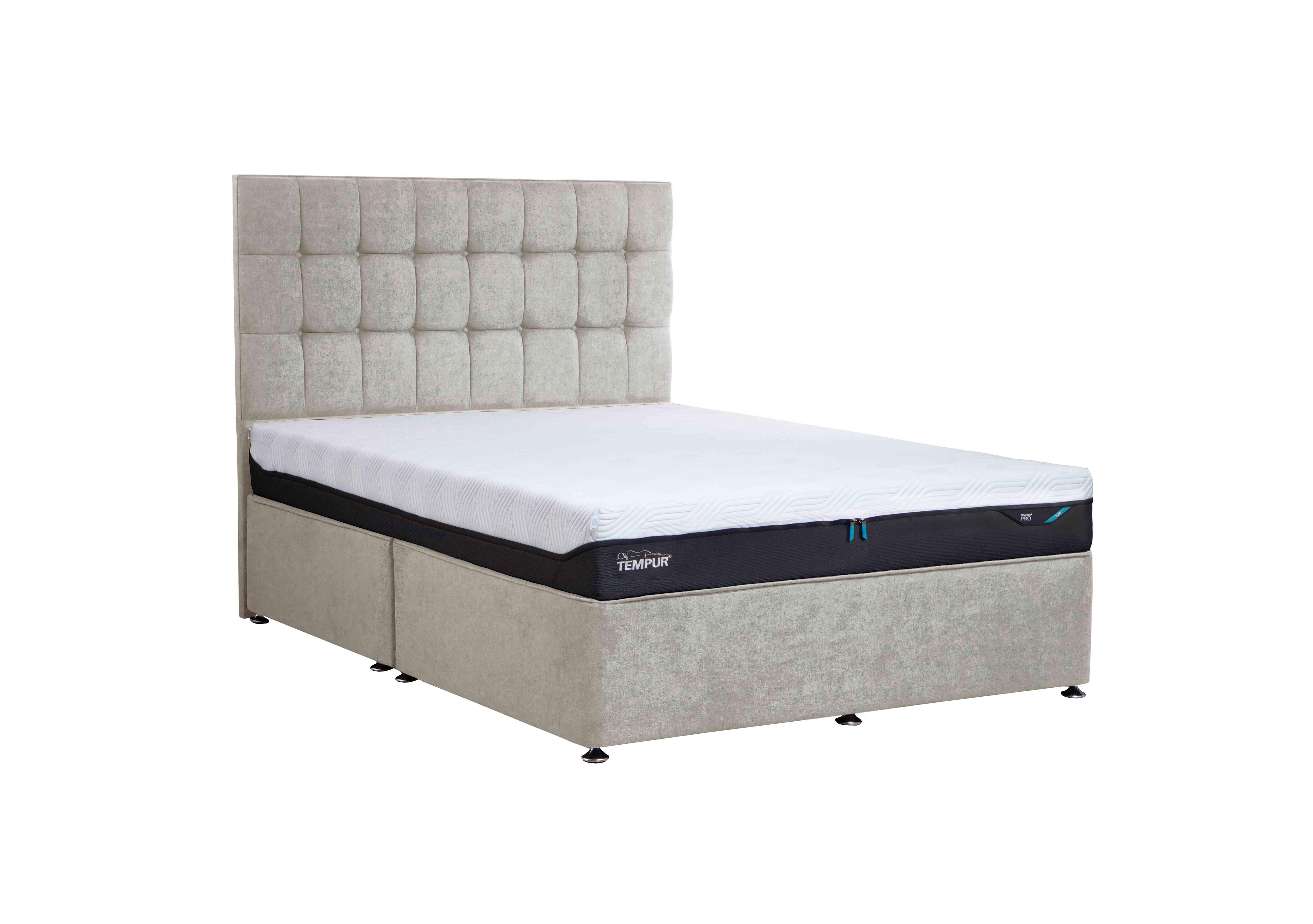 Buckingham Platform Divan Base in Venice Silver on Furniture Village