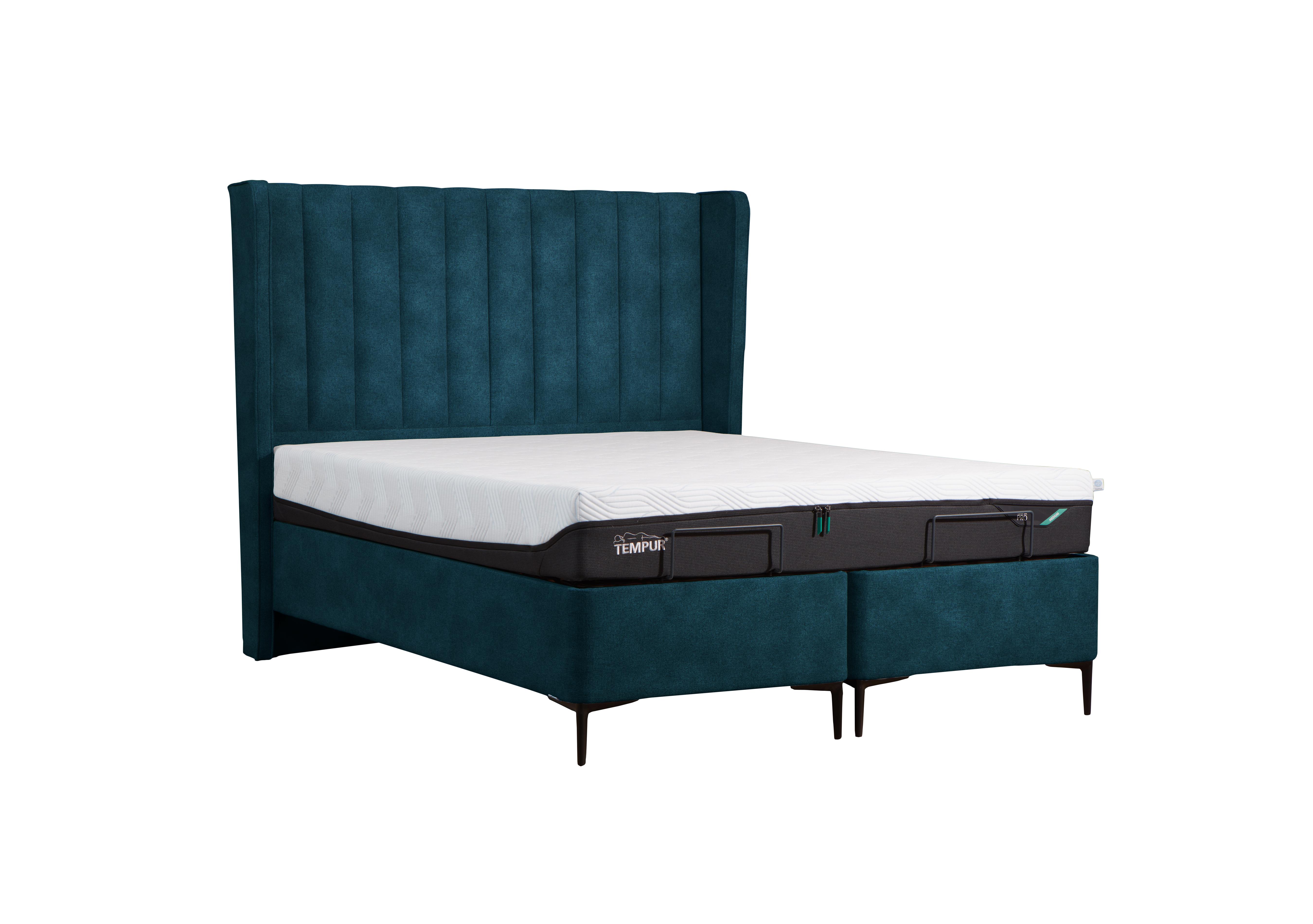 Suffolk Platform Slim Divan Base in Velvet Aqua on Furniture Village