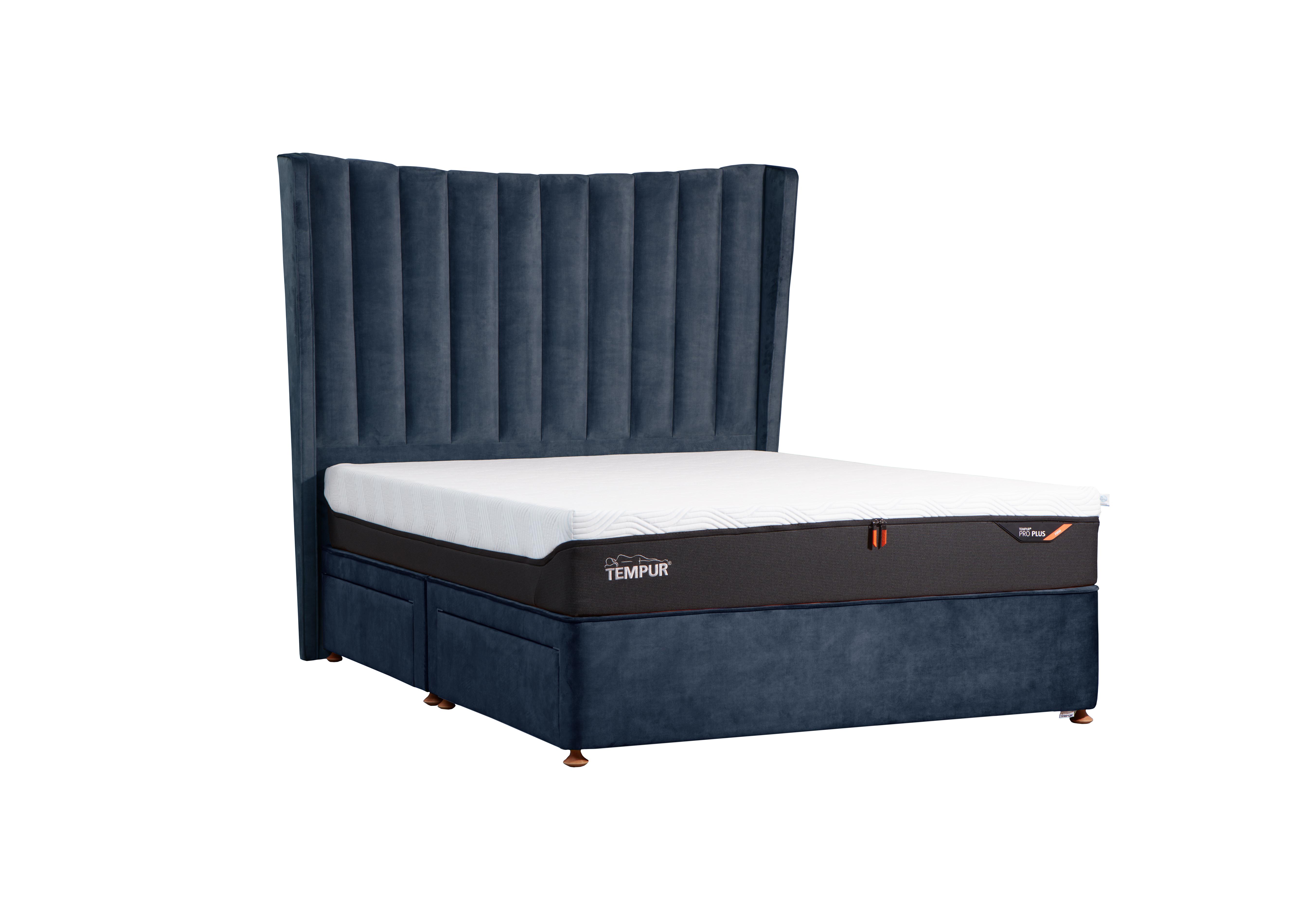 Suffolk Platform Divan Base in Soho Dark Blue on Furniture Village