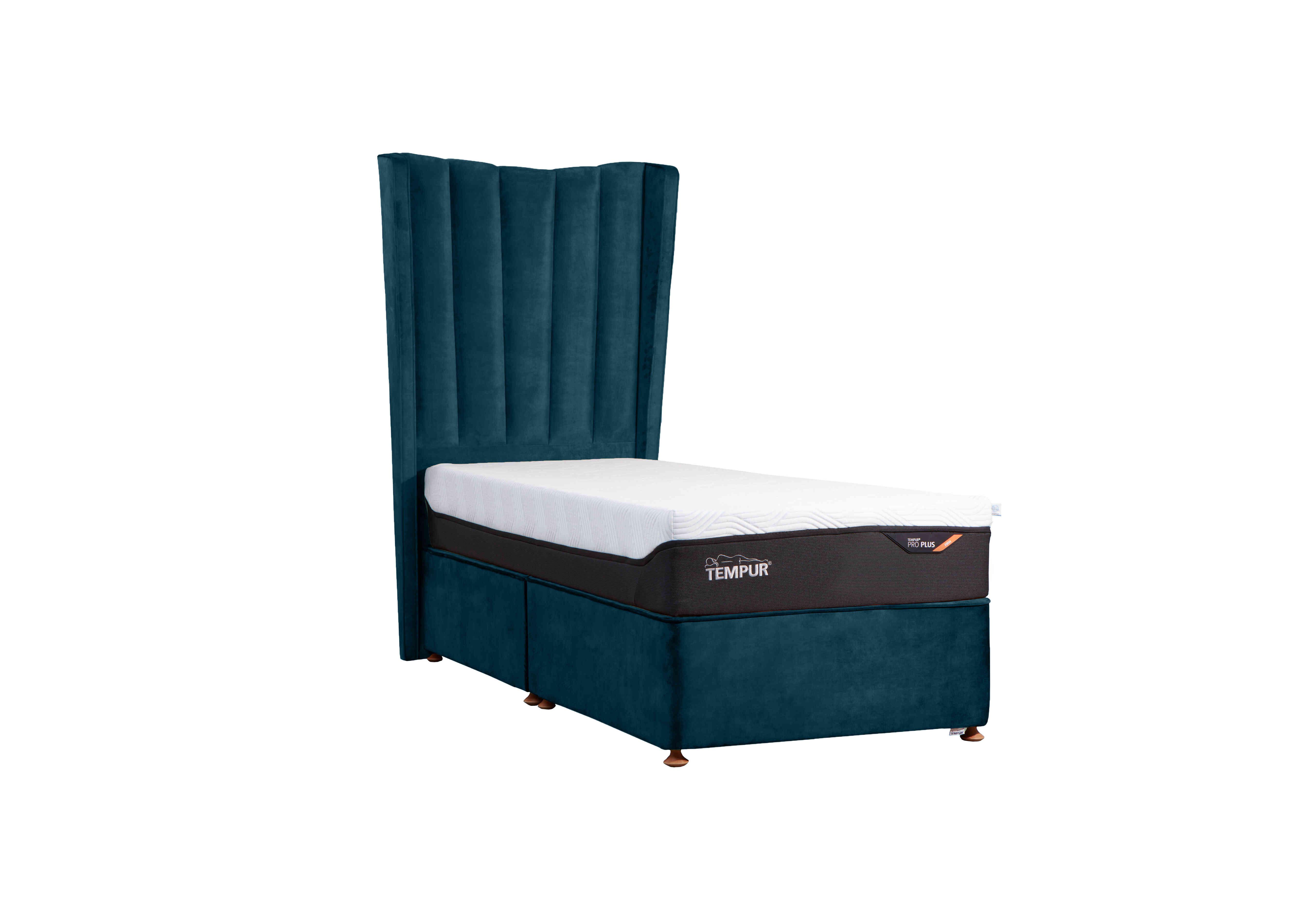Suffolk Platform Divan Base in Velvet Aqua on Furniture Village