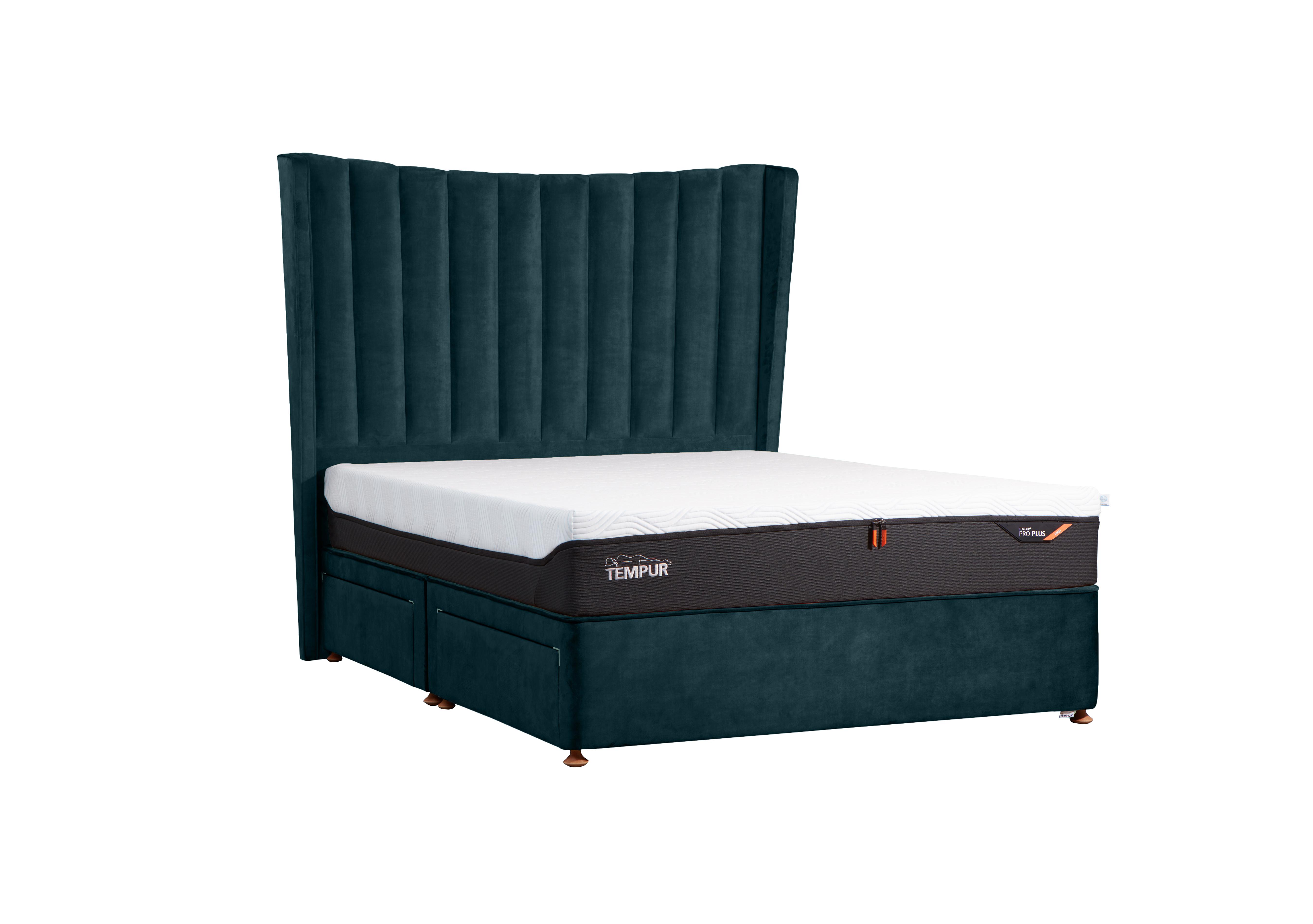 Suffolk Platform Divan Base in Velvet Emerald on Furniture Village