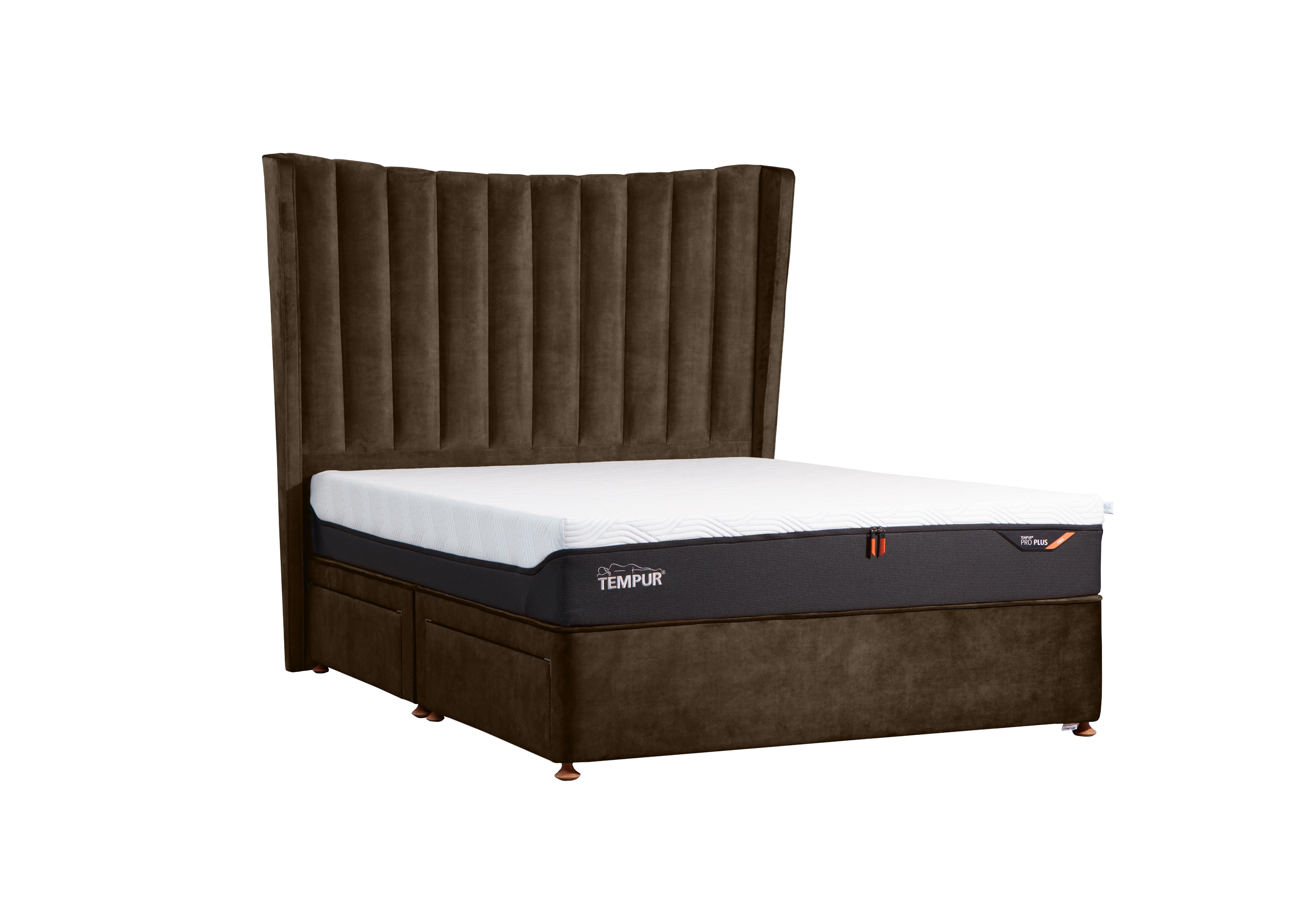 Suffolk Platform Divan Base in Velvet Olive on Furniture Village