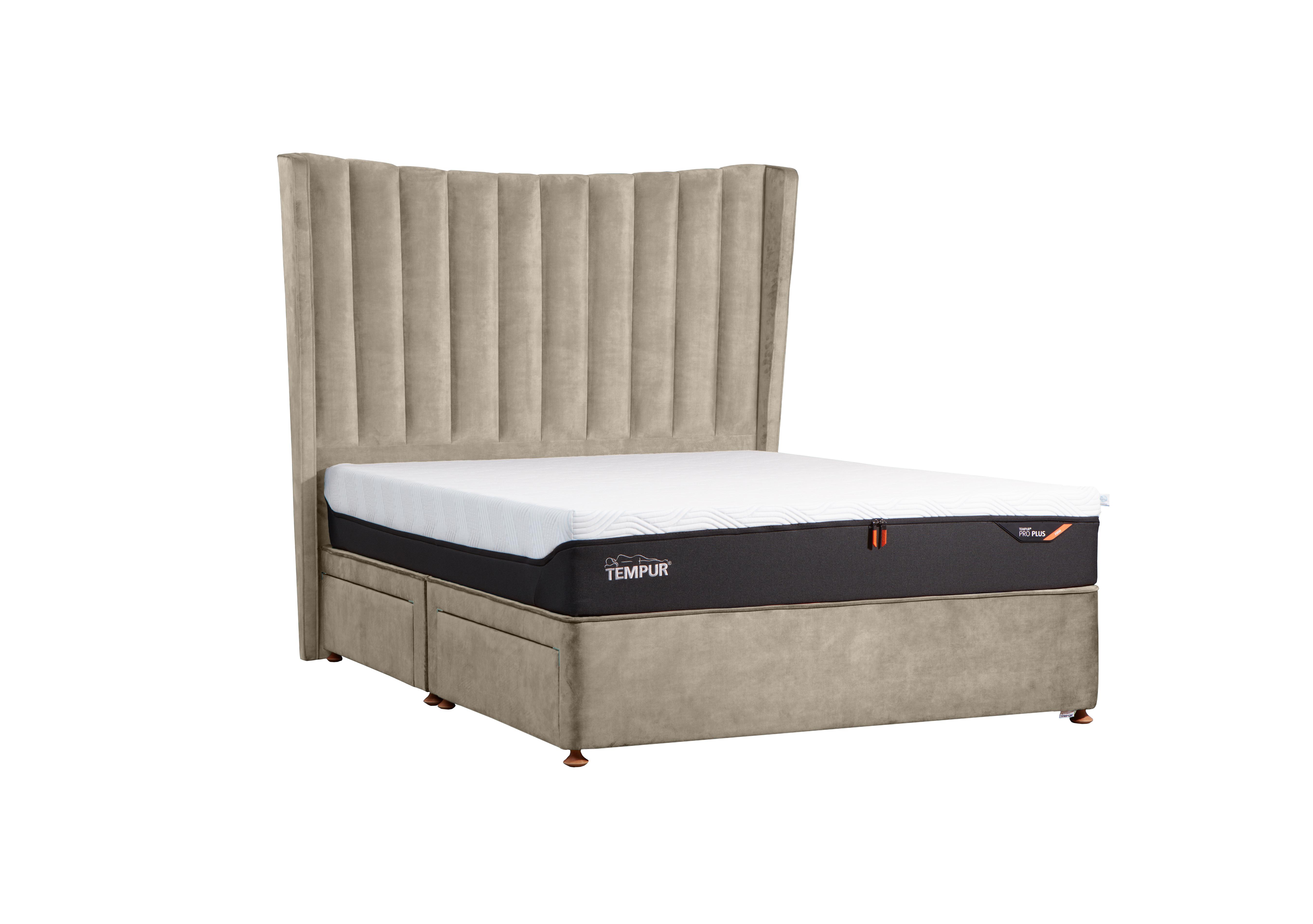 Suffolk Platform Divan Base in Velvet Stone on Furniture Village