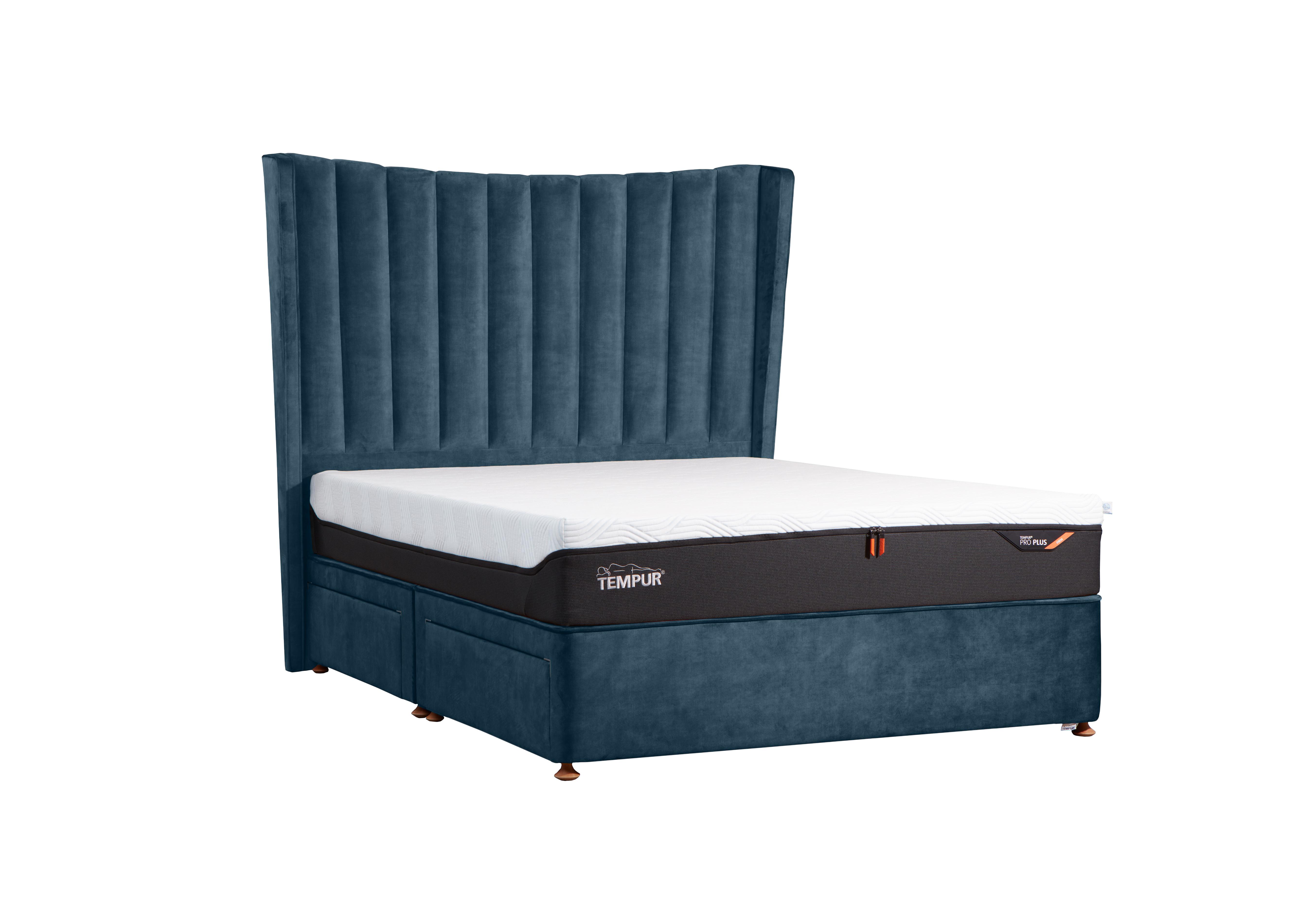 Suffolk Platform Divan Base in Velvet Teal on Furniture Village