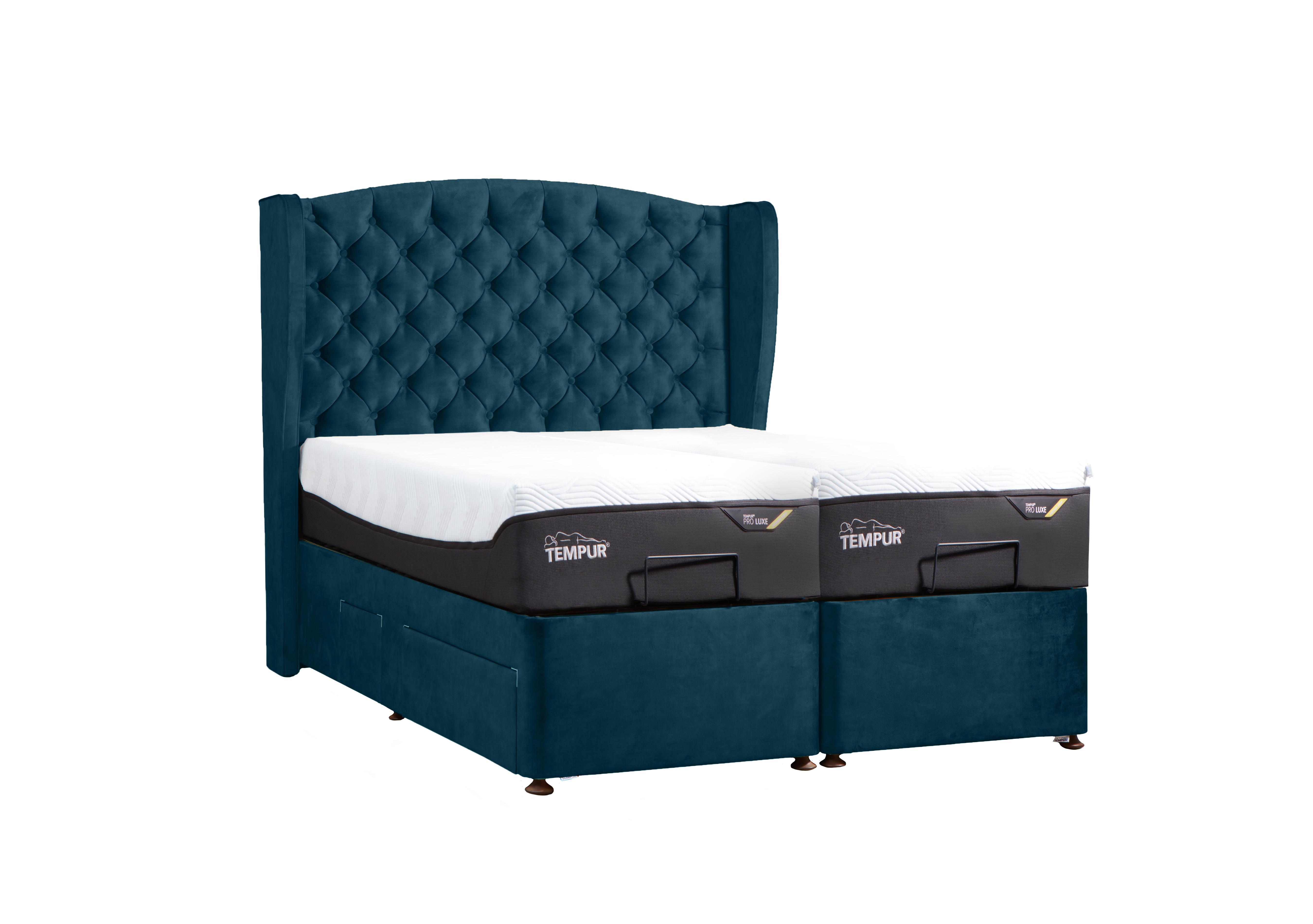 Suffolk Adjustable Disc Divan Base in Velvet Aqua on Furniture Village