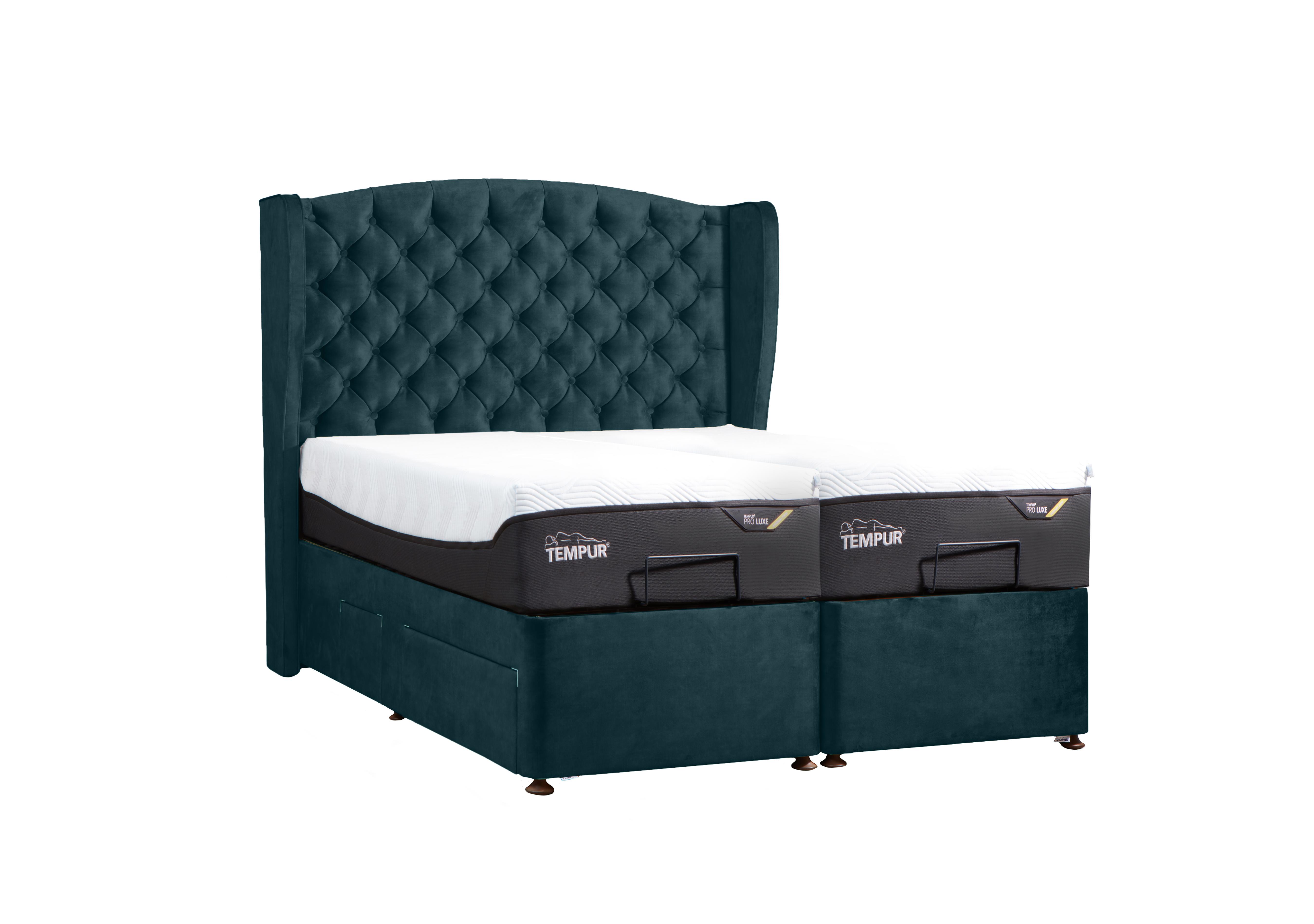 Suffolk Adjustable Disc Divan Base in Velvet Emerald on Furniture Village