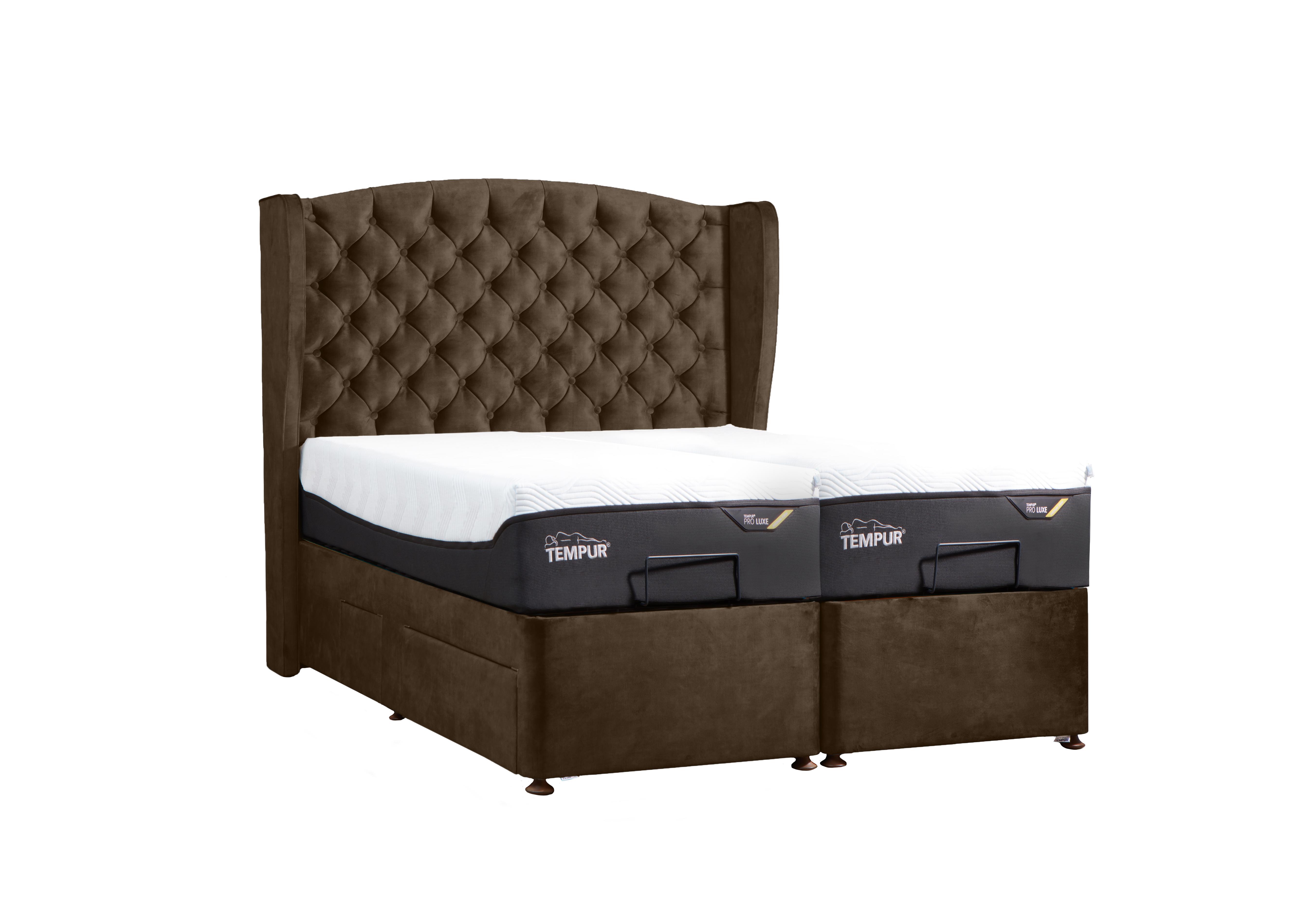 Suffolk Adjustable Disc Divan Base in Velvet Olive on Furniture Village