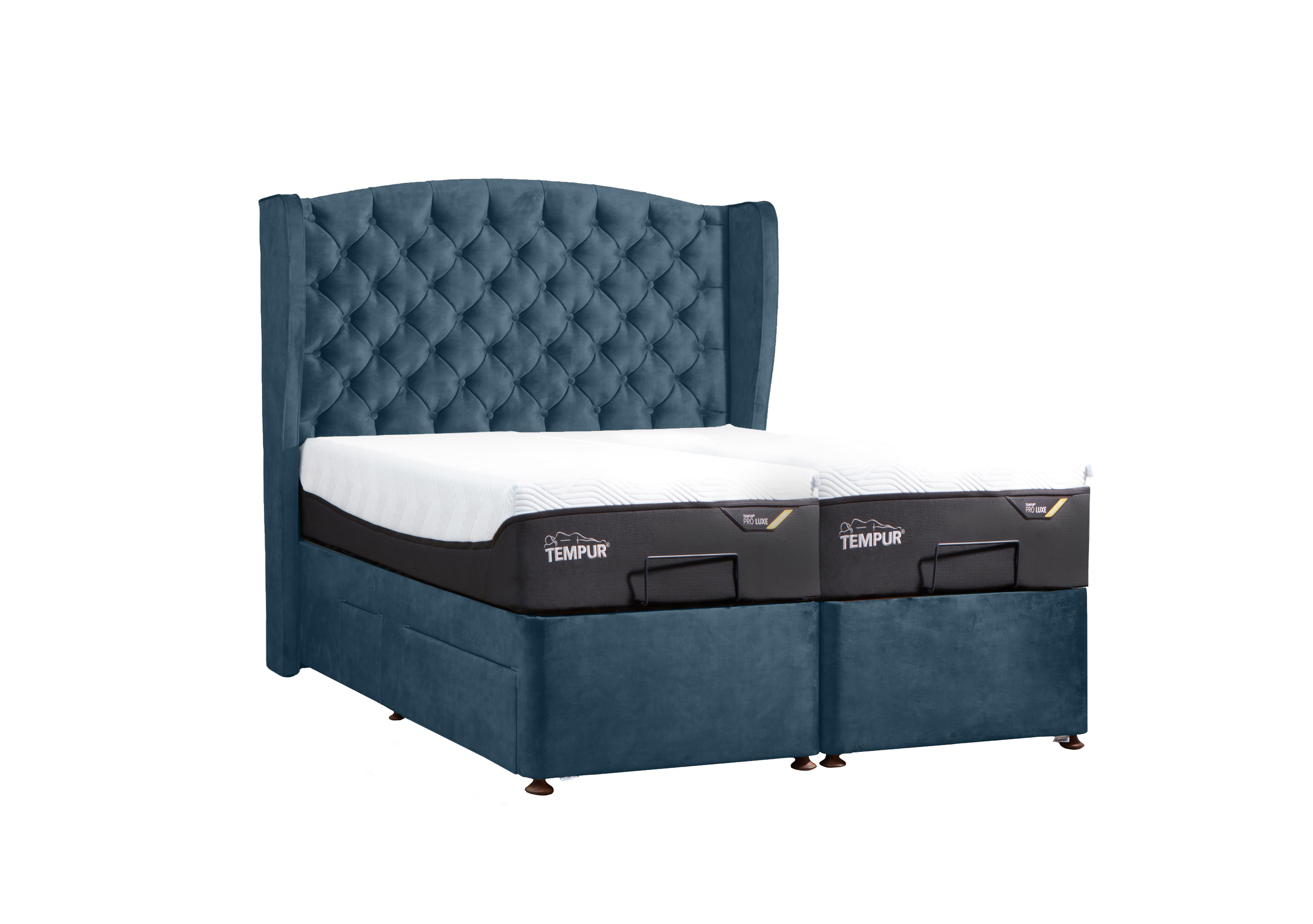 Suffolk Adjustable Disc Divan Base in Velvet Teal on Furniture Village