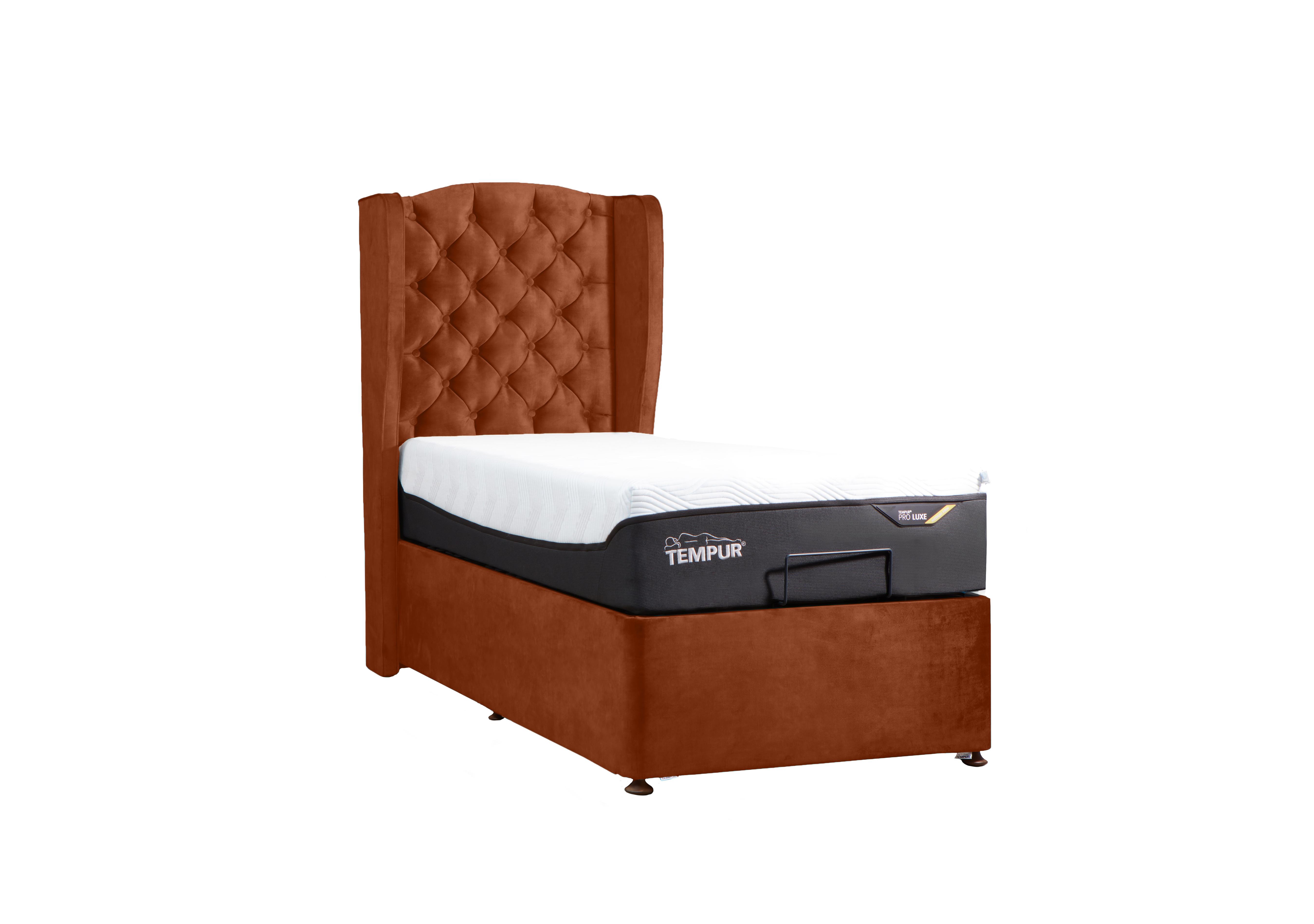 Suffolk Adjustable Disc Divan Base in Velvet Turmeric on Furniture Village