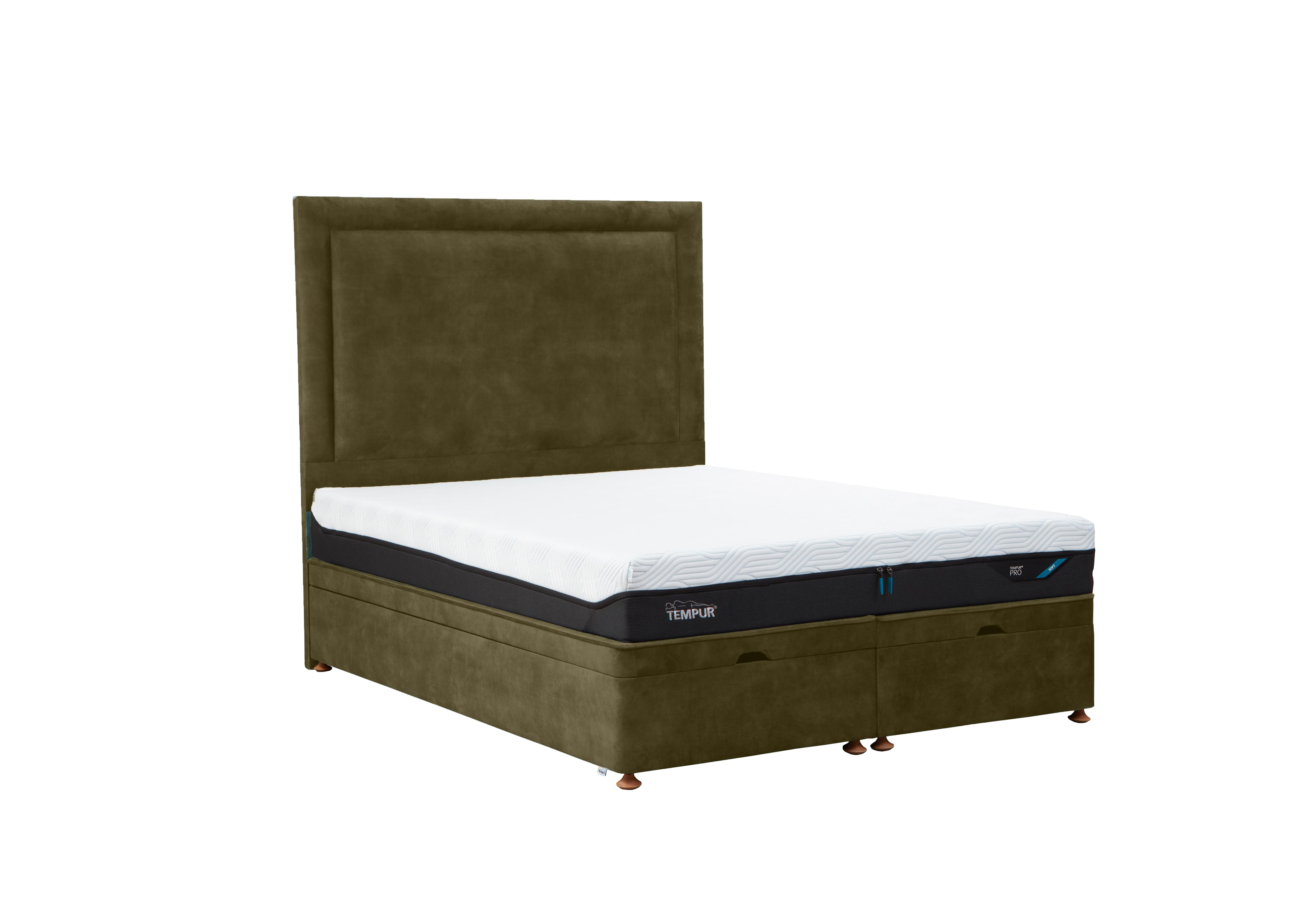 Suffolk Platform Ottoman Divan Base in Soho Green on Furniture Village