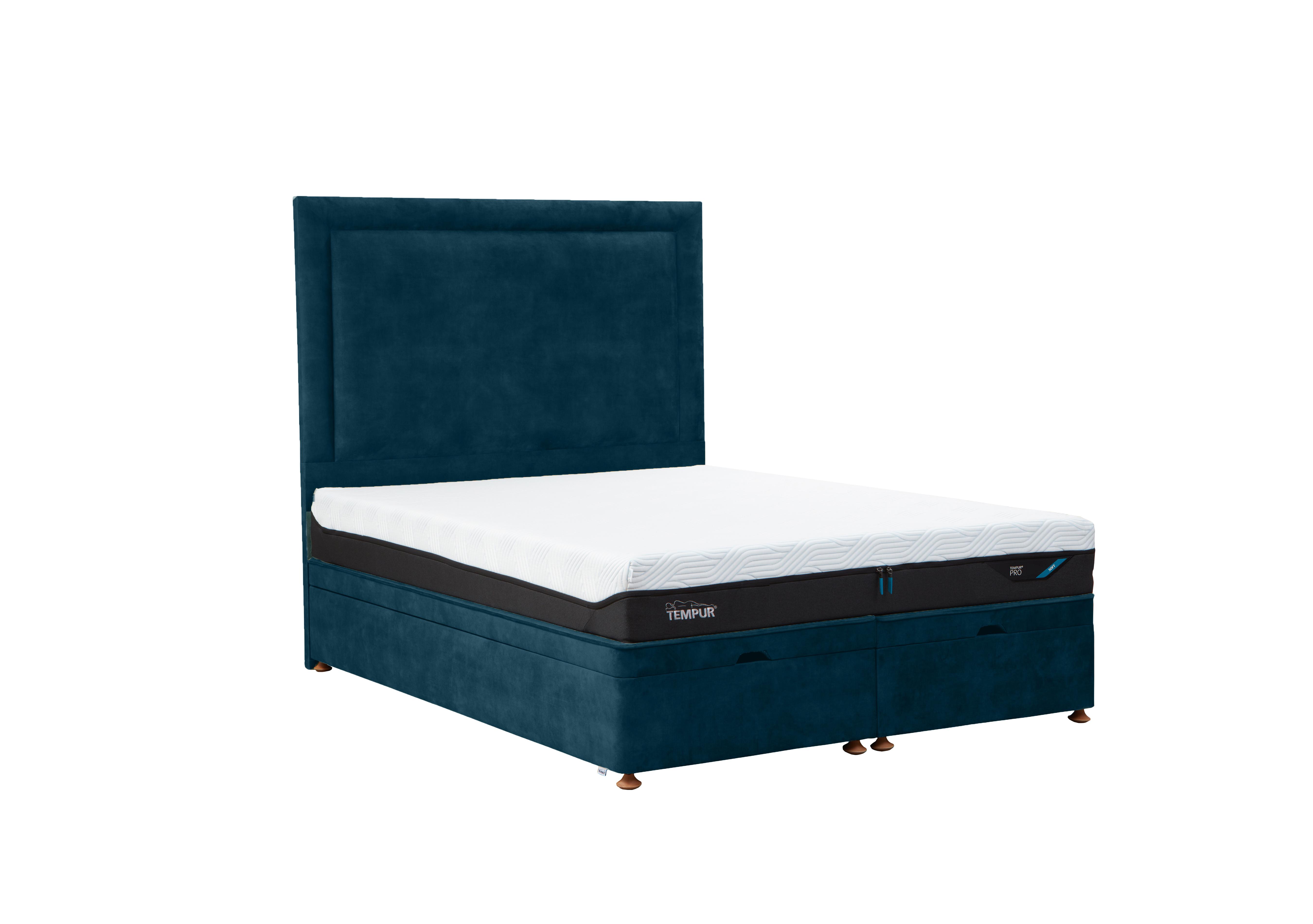 Suffolk Platform Ottoman Divan Base in Velvet Aqua on Furniture Village