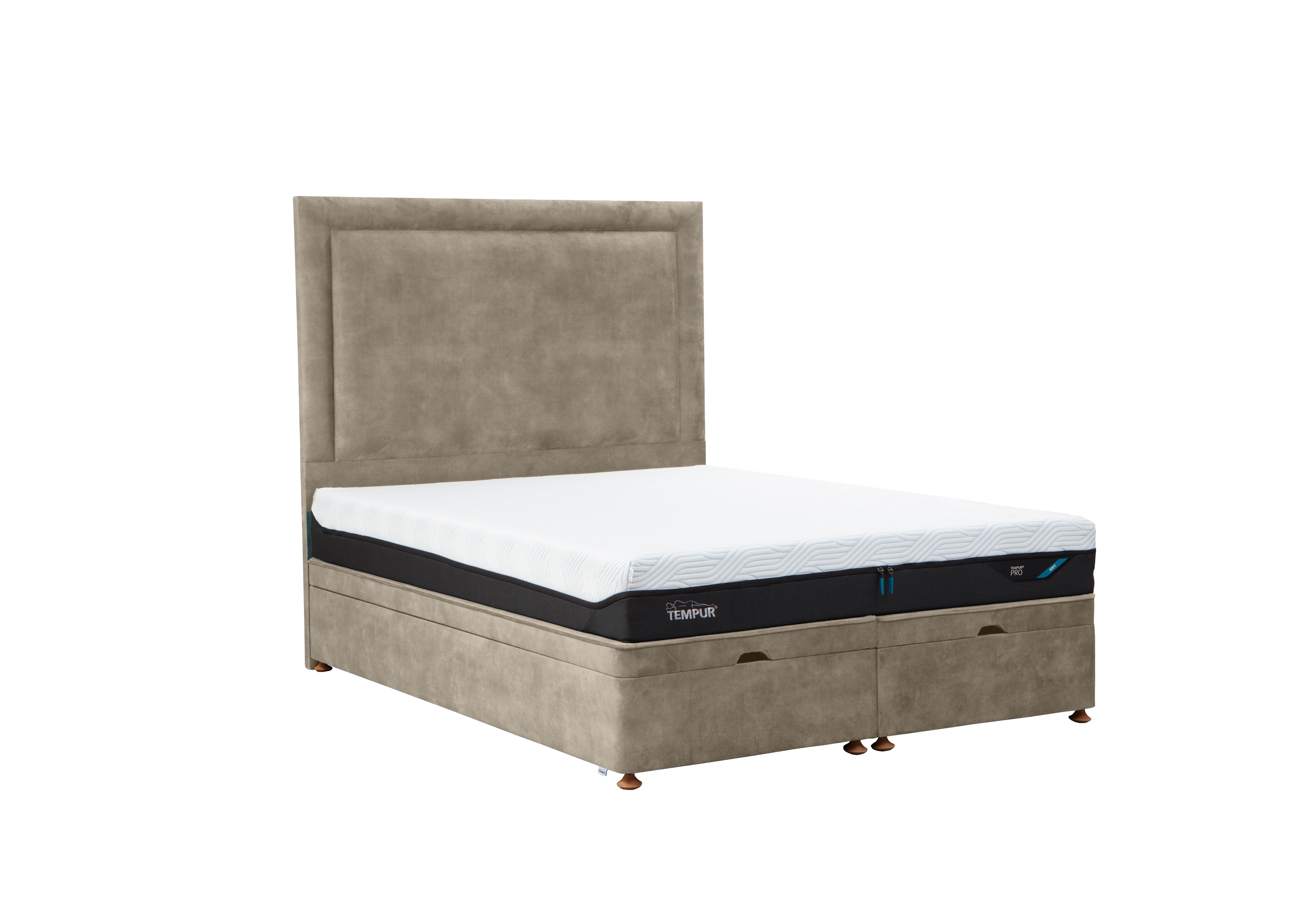 Suffolk Platform Ottoman Divan Base in Velvet Stone on Furniture Village