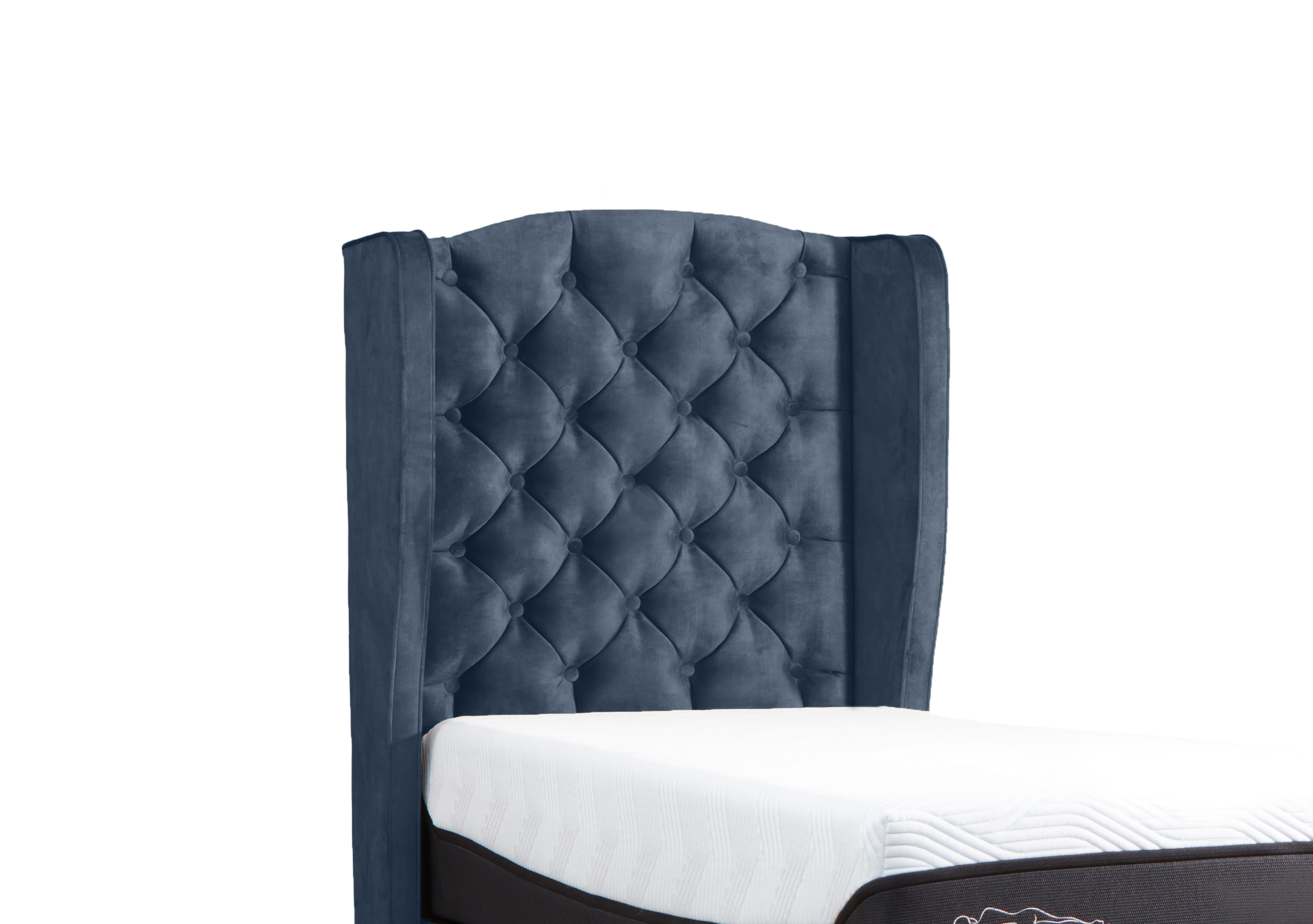 Suffolk Woodbridge Floor Standing Headboard in Soho Dark Blue on Furniture Village