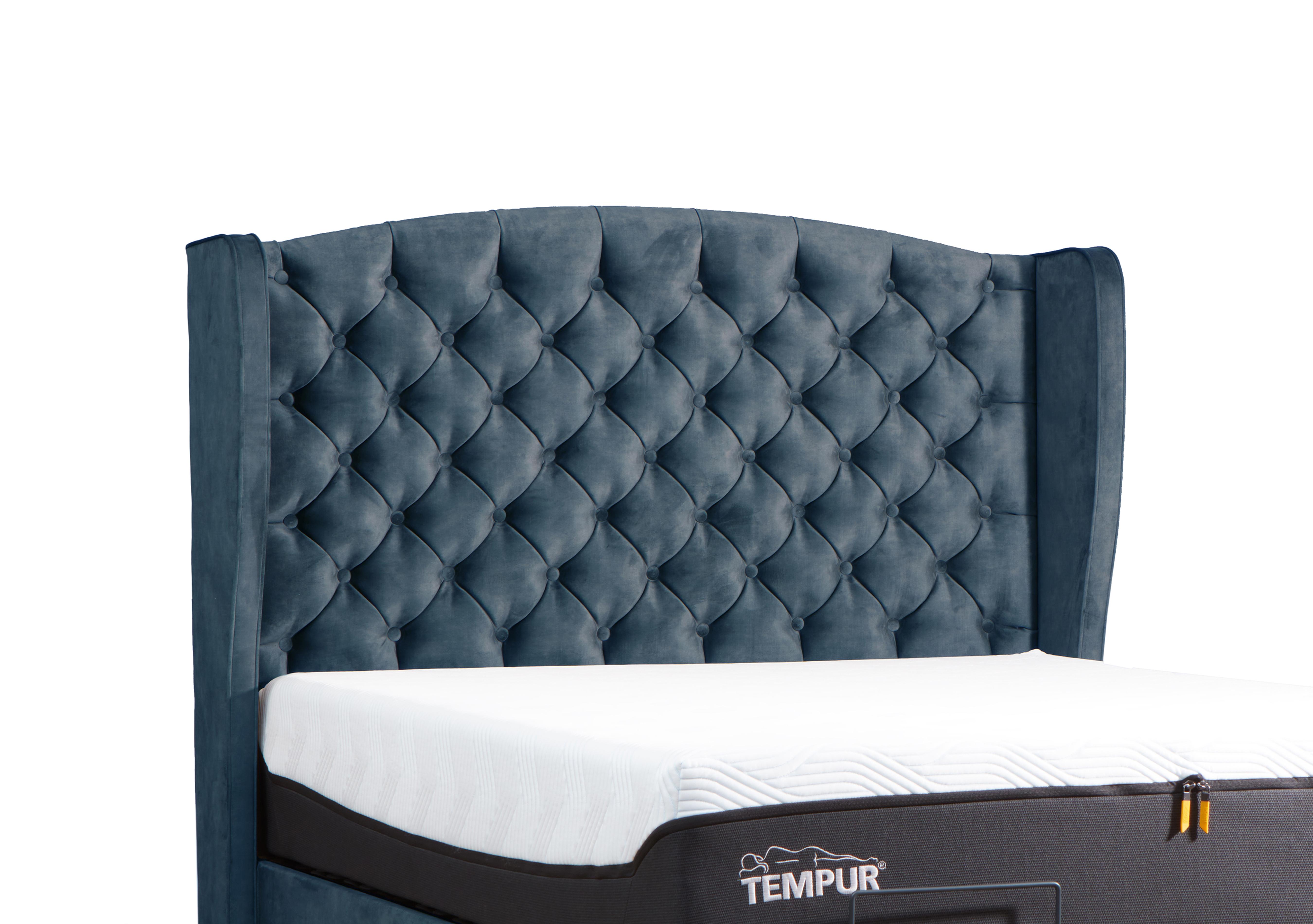 Suffolk Woodbridge Floor Standing Headboard in Soho Dark Blue on Furniture Village