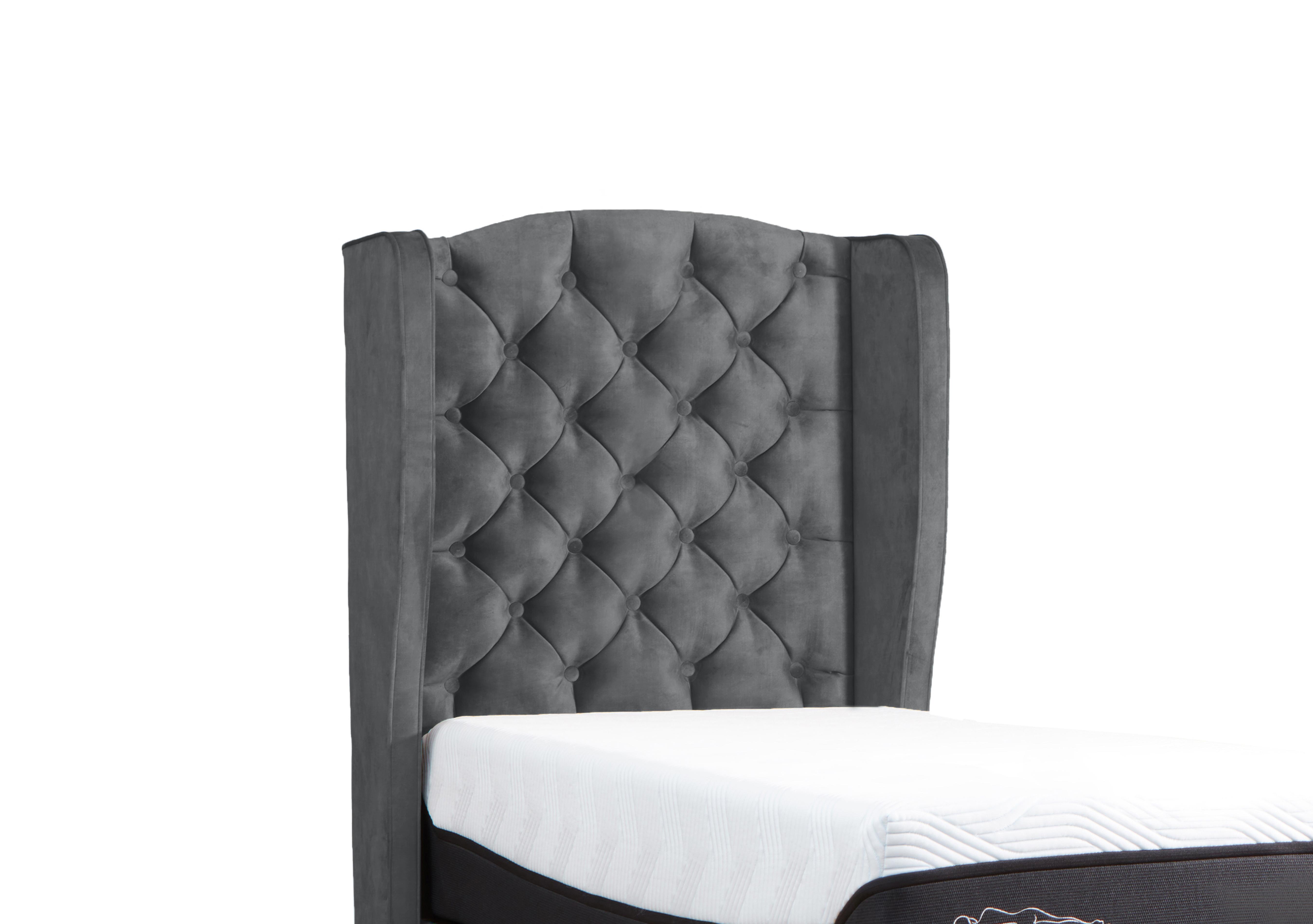 Suffolk Woodbridge Floor Standing Headboard in Soho Dark Grey on Furniture Village