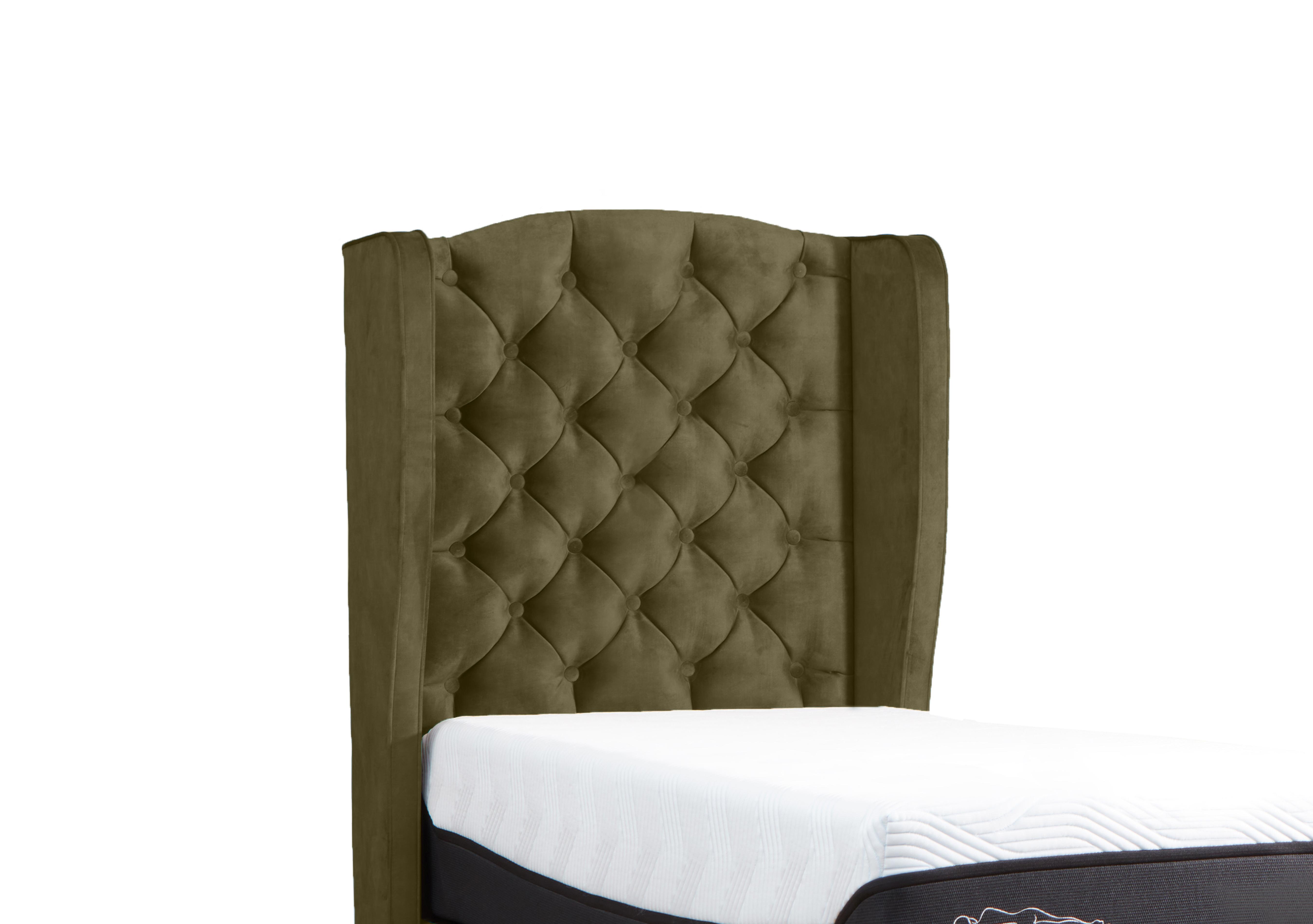 Suffolk Woodbridge Floor Standing Headboard in Soho Green on Furniture Village