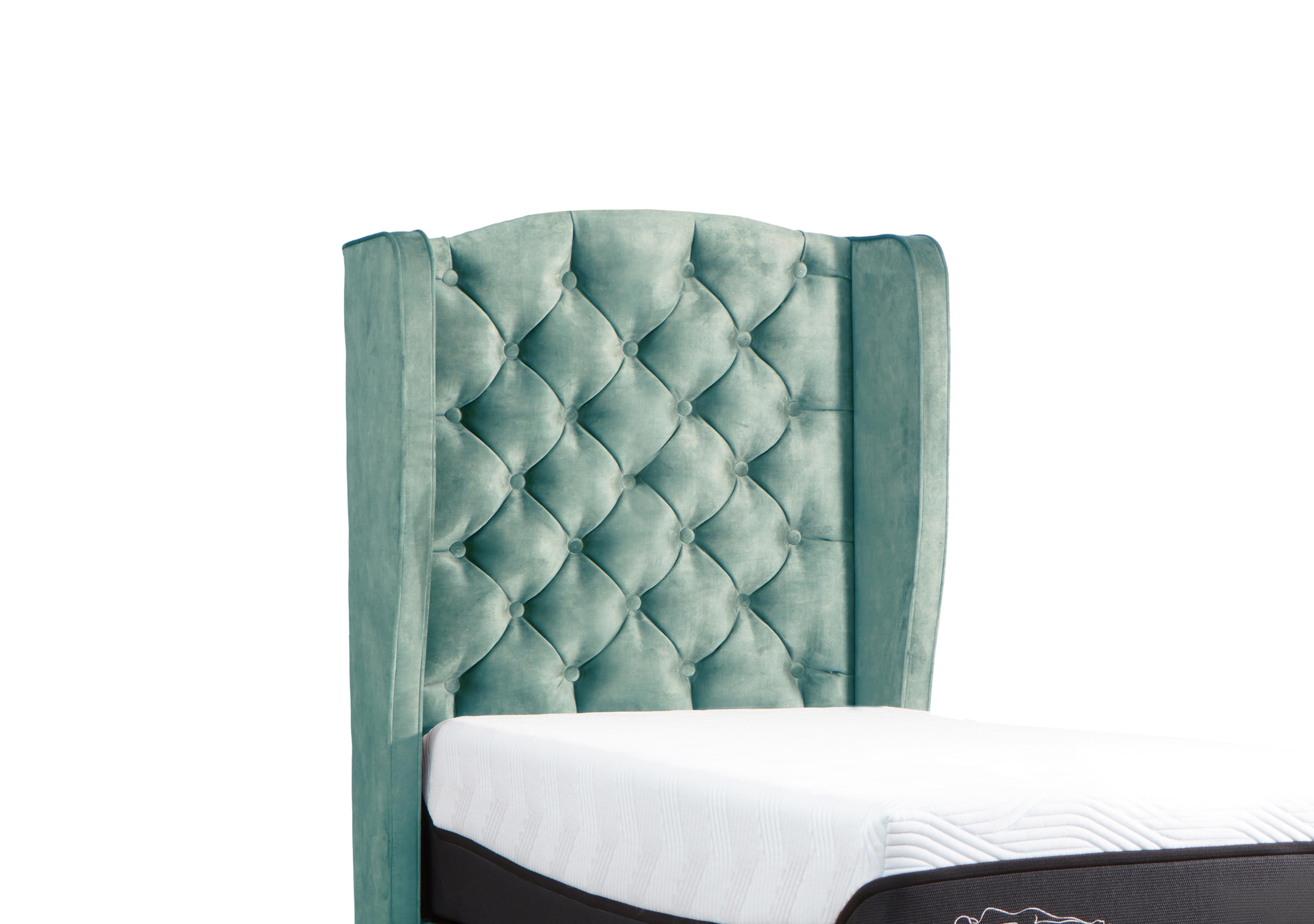 Suffolk Woodbridge Floor Standing Headboard in Soho Teal on Furniture Village