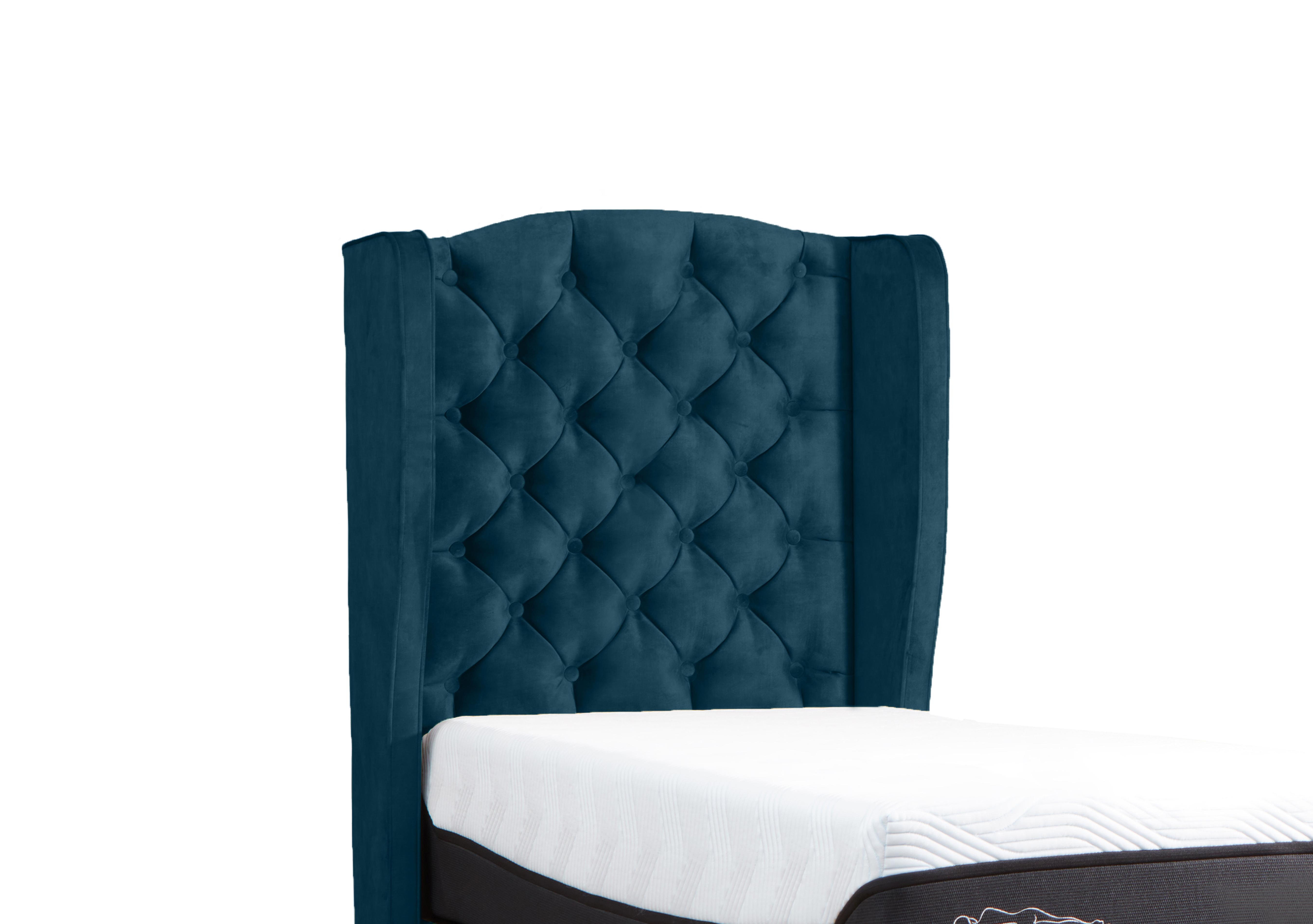 Suffolk Woodbridge Floor Standing Headboard in Velvet Aqua on Furniture Village