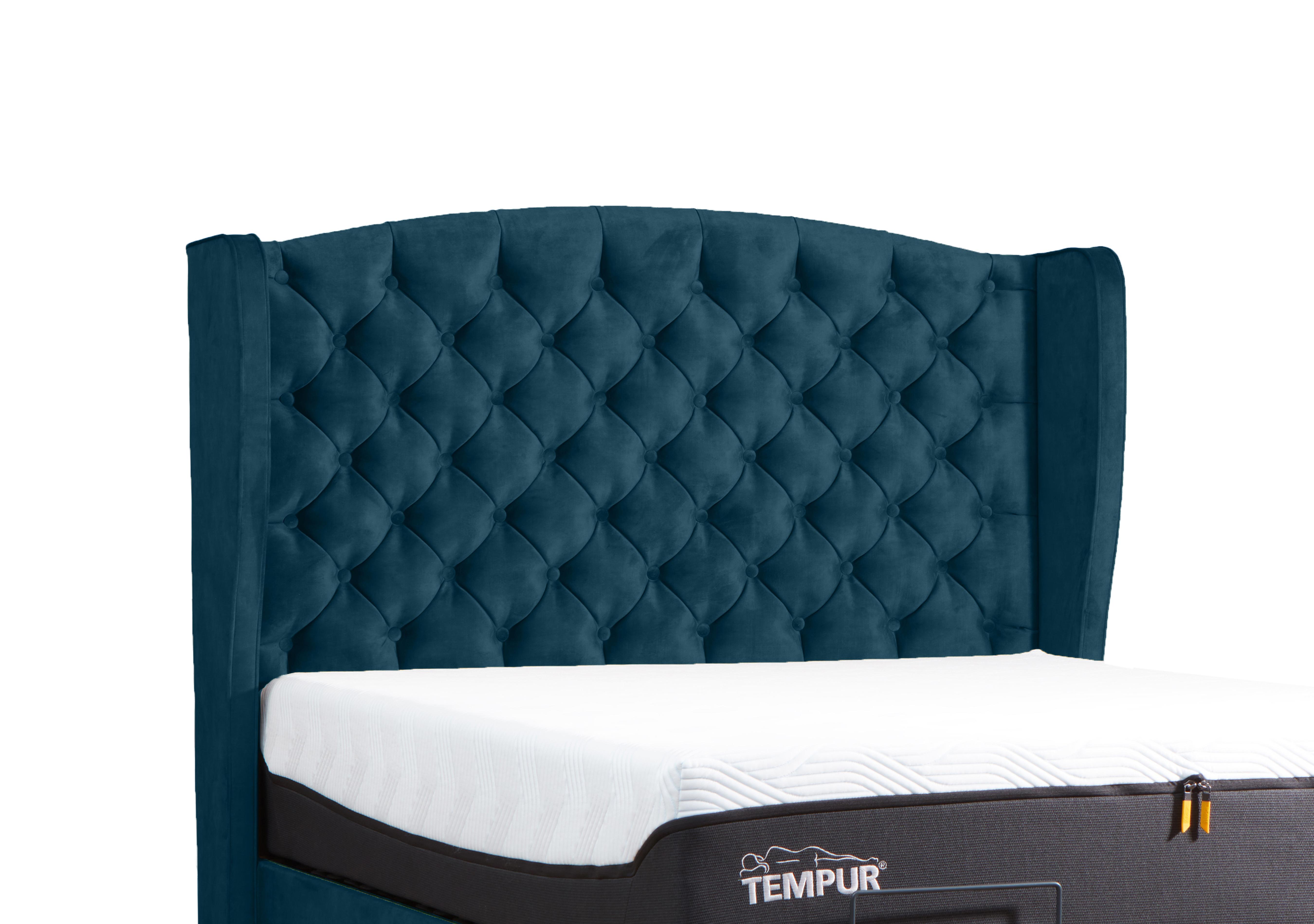 Suffolk Woodbridge Floor Standing Headboard in Velvet Aqua on Furniture Village