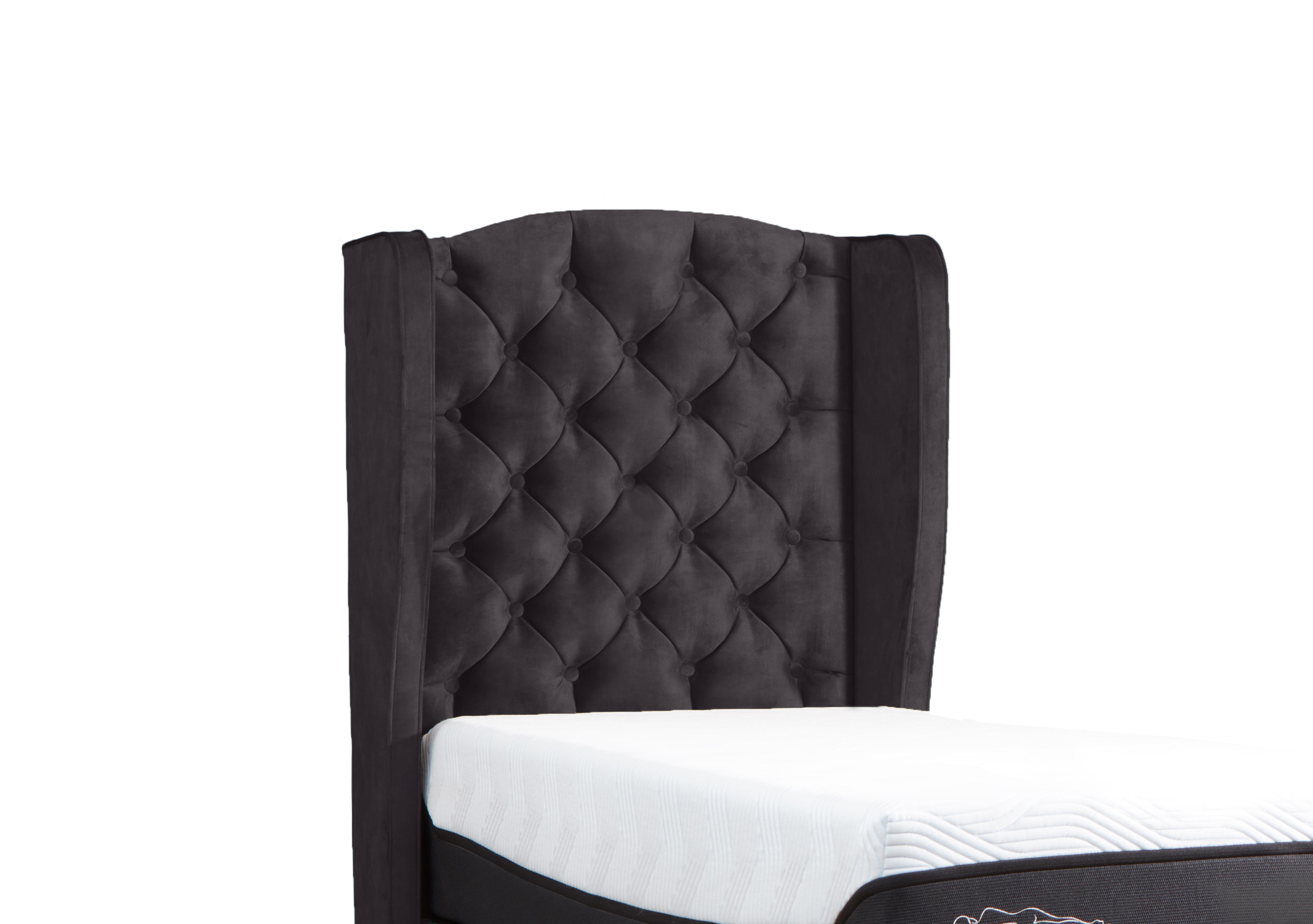 Suffolk Woodbridge Floor Standing Headboard in Velvet Coal on Furniture Village