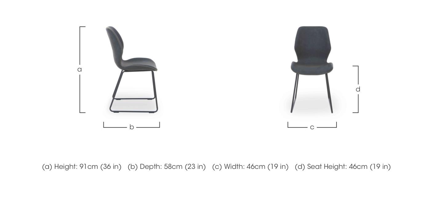 Matteo Set of 4 Faux Leather Ski Leg Dining Chairs in  on Furniture Village