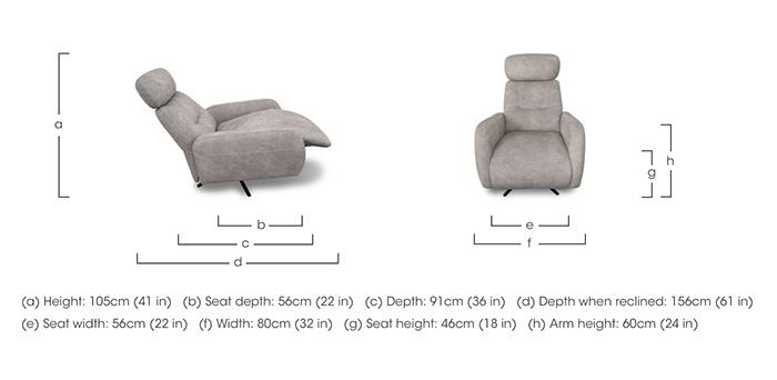 Designer Chair Collection Tokyo Fabric Manual Recliner Swivel Chair in  on Furniture Village