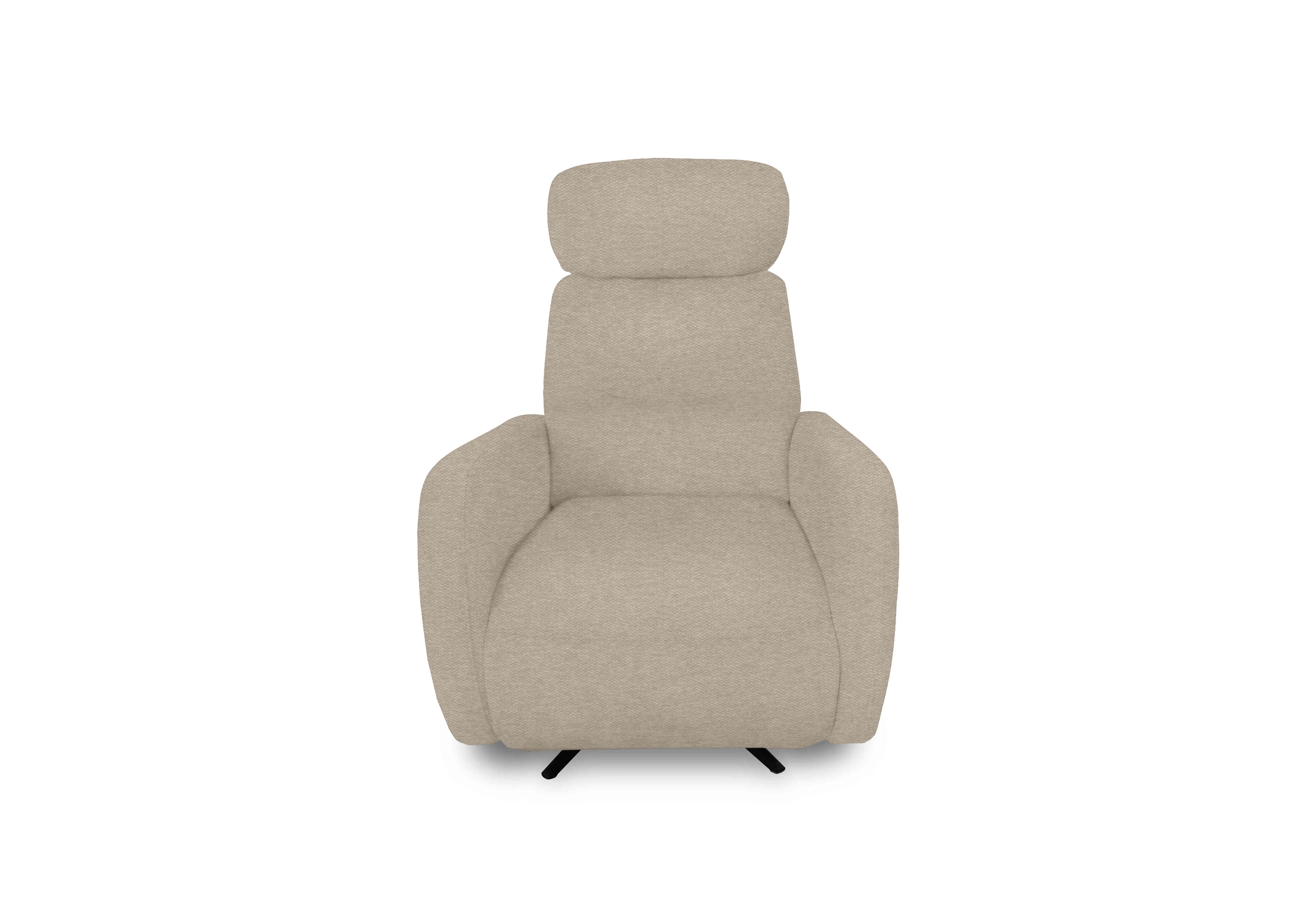Designer Chair Collection Tokyo Fabric Manual Recliner Swivel Chair in Fab-Ska-R28 Beige on Furniture Village