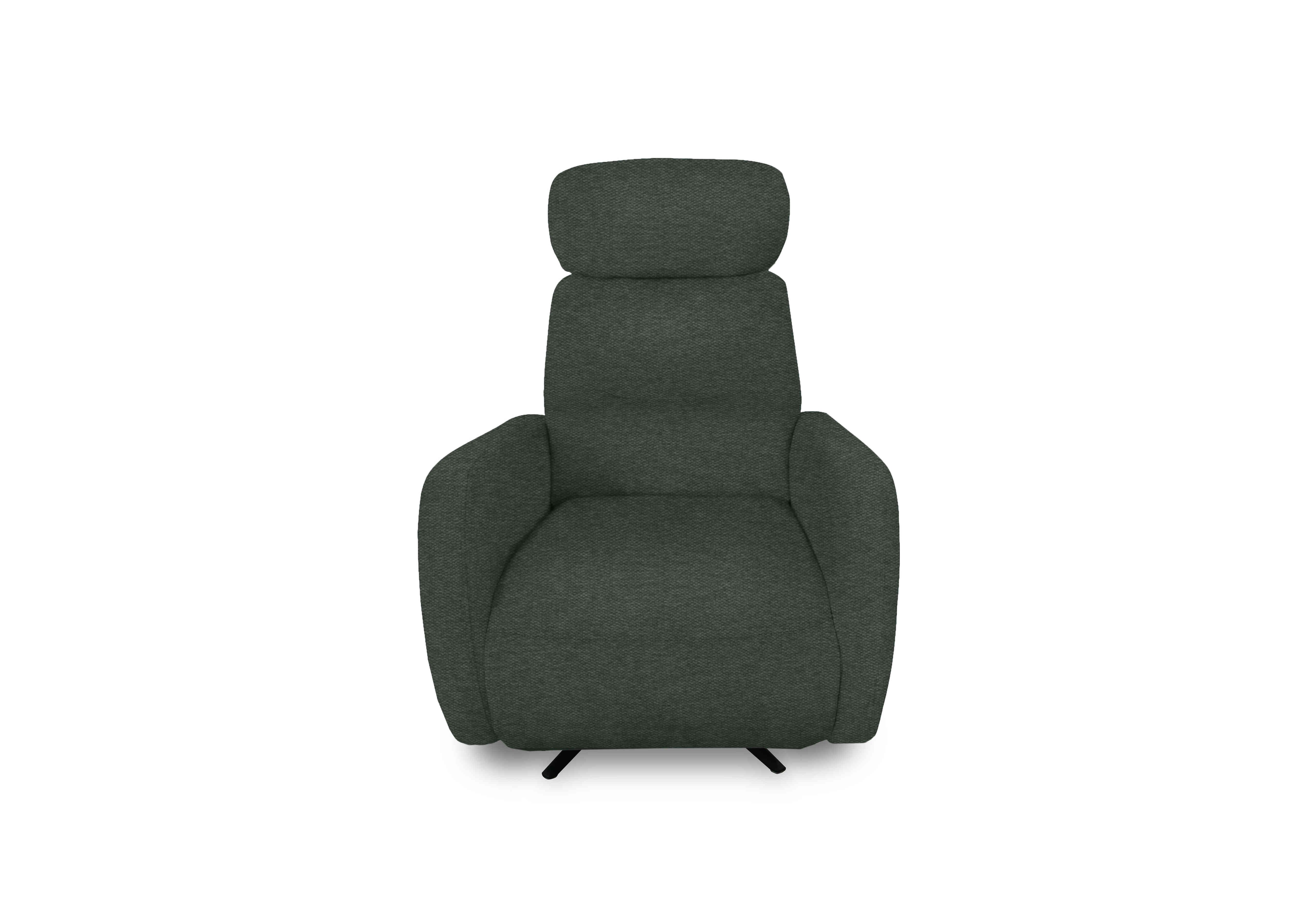 Designer Chair Collection Tokyo Fabric Manual Recliner Swivel Chair in Fab-Ska-R48 Moss Green on Furniture Village