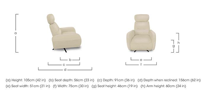 Designer Chair Collection Tokyo Leather Manual Recliner Swivel Chair in  on Furniture Village