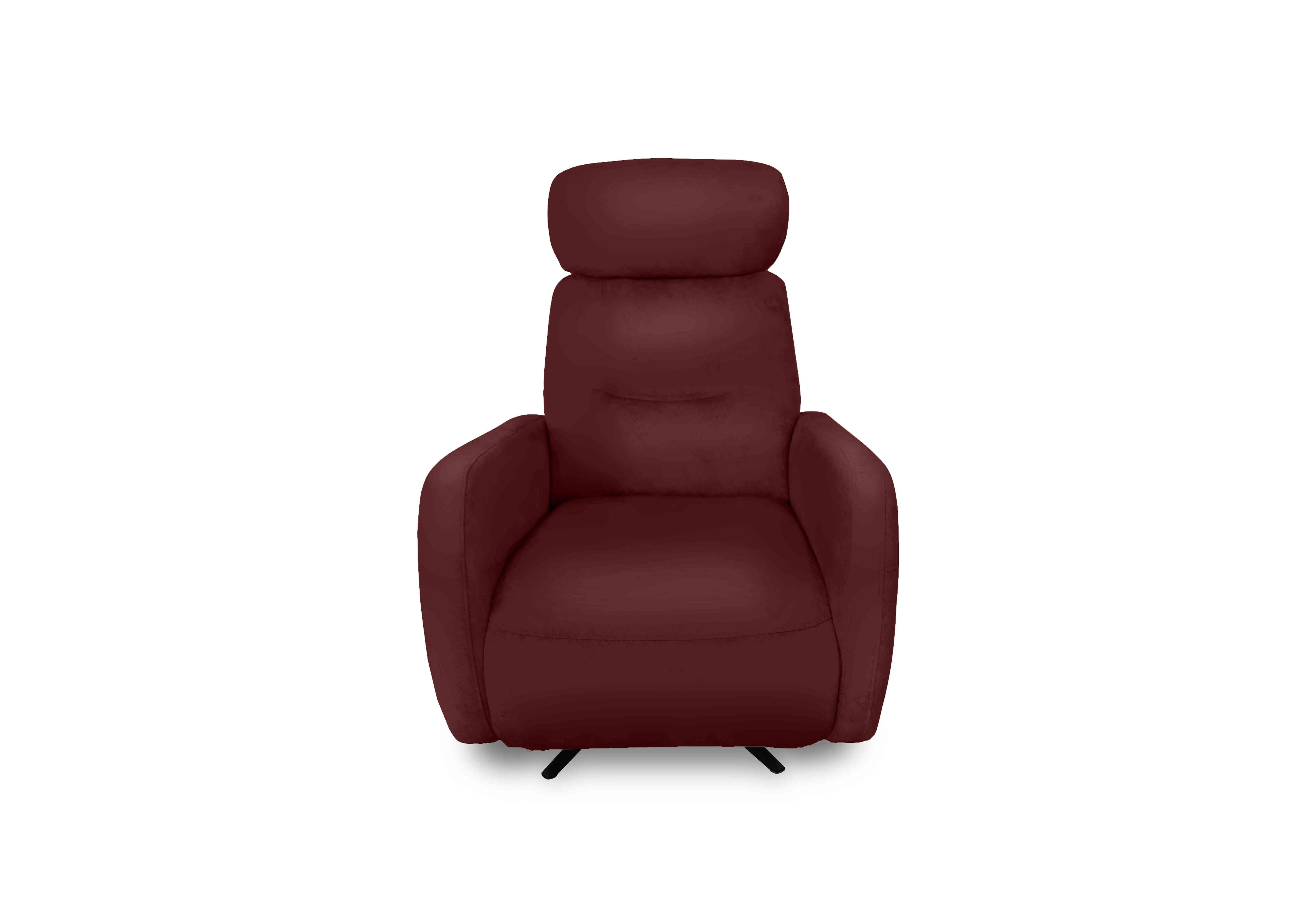 Designer Chair Collection Tokyo Leather Manual Recliner Swivel Chair in Bv-035c Deep Red on Furniture Village