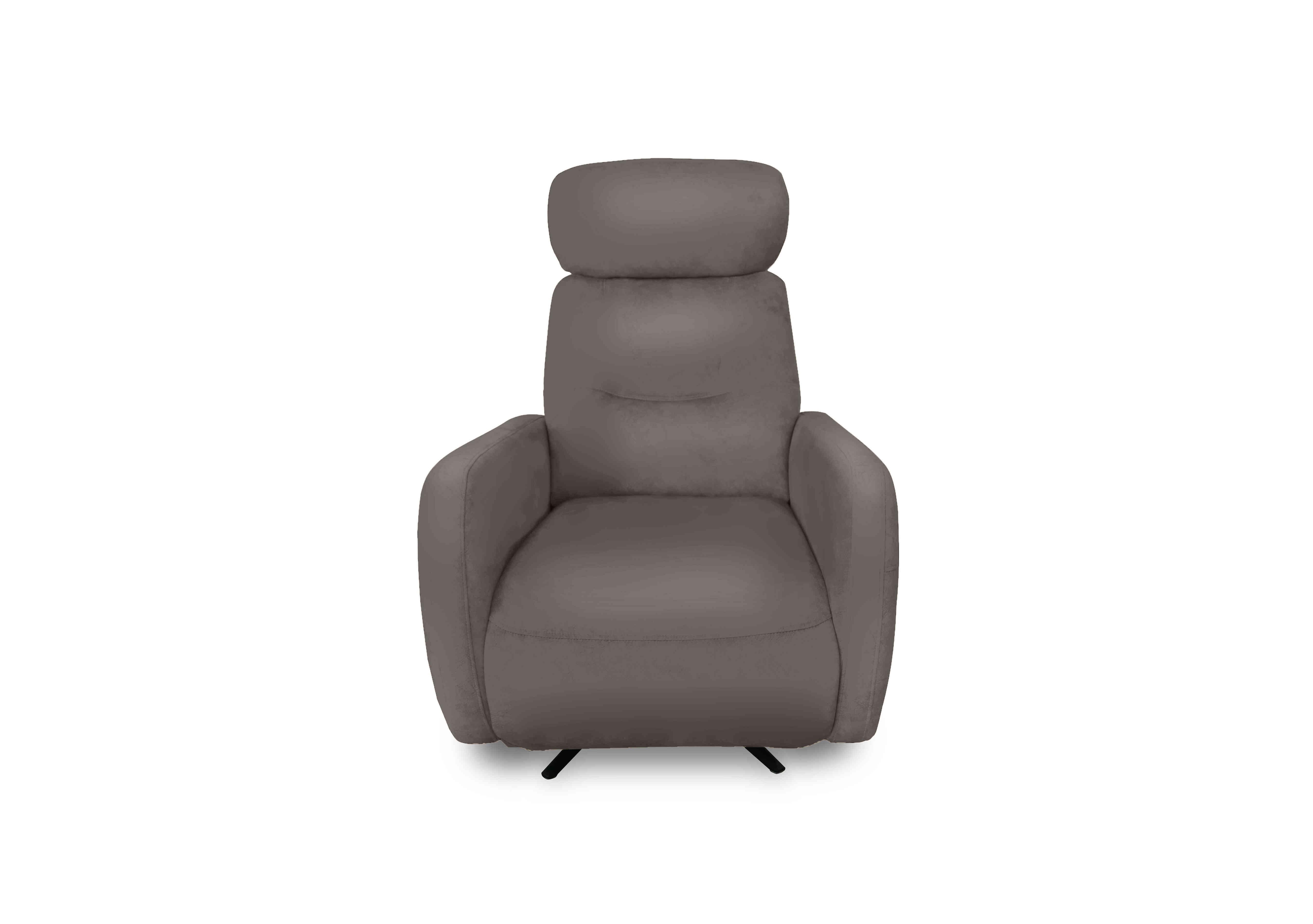 Designer Chair Collection Tokyo Leather Manual Recliner Swivel Chair in Bv-042e Elephant on Furniture Village