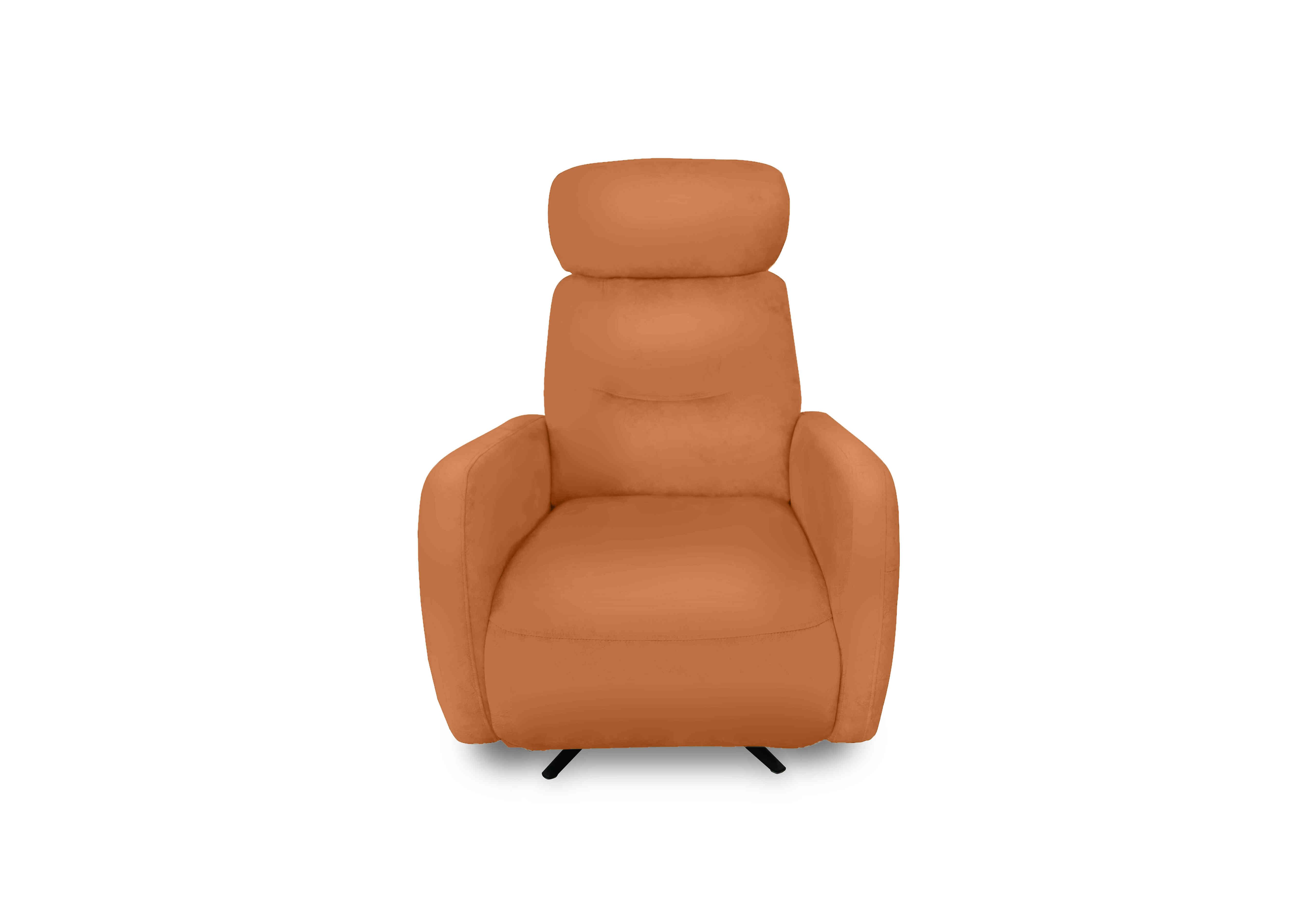 Designer Chair Collection Tokyo Leather Manual Recliner Swivel Chair in Bv-335e Honey Yellow on Furniture Village