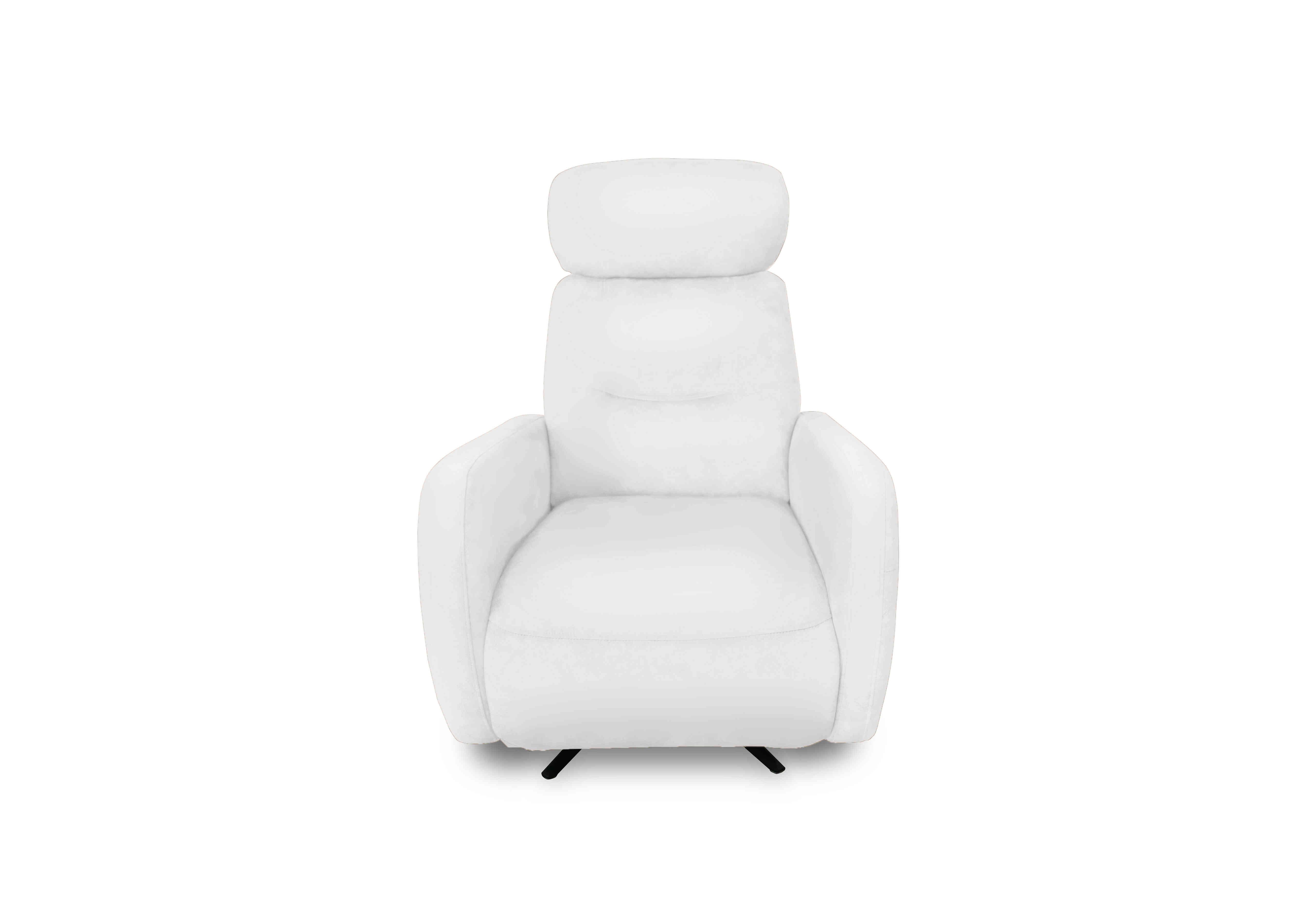 Designer Chair Collection Tokyo Leather Manual Recliner Swivel Chair in Bv-744d Star White on Furniture Village