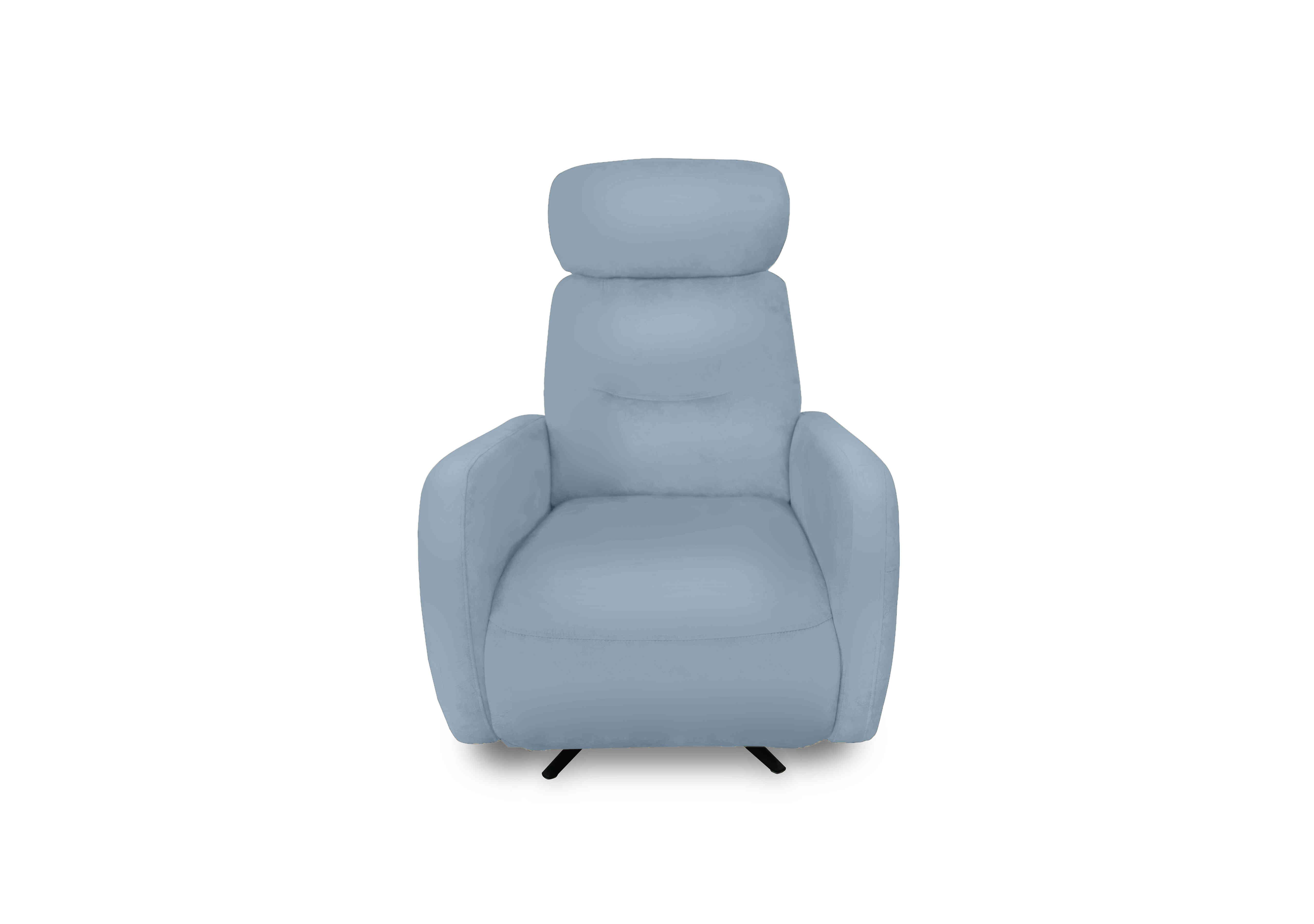 Designer Chair Collection Tokyo Leather Manual Recliner Swivel Chair in Nc-026e Pearl Blue on Furniture Village
