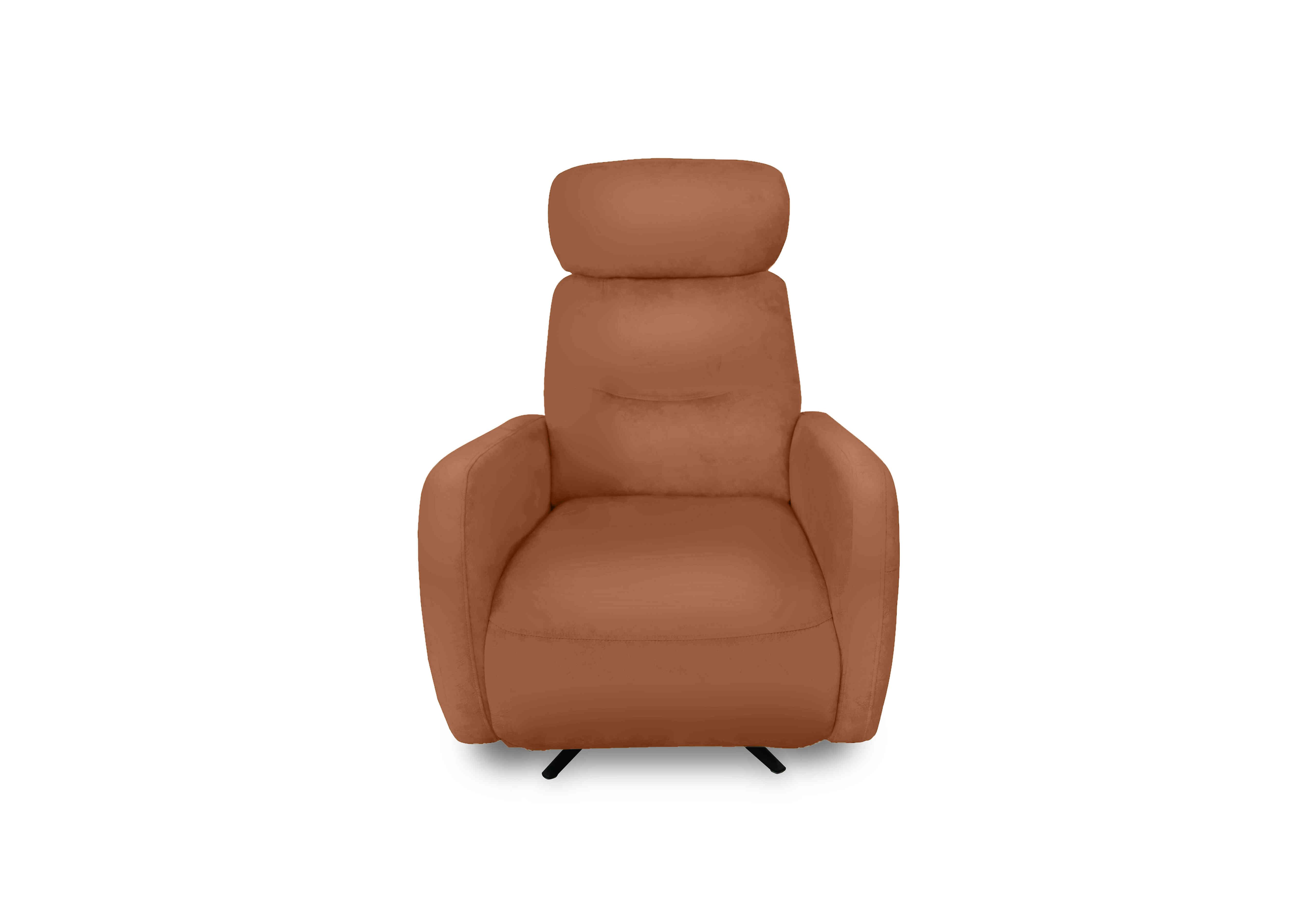 Designer Chair Collection Tokyo Leather Manual Recliner Swivel Chair in Nc-334e Pecan Brown on Furniture Village