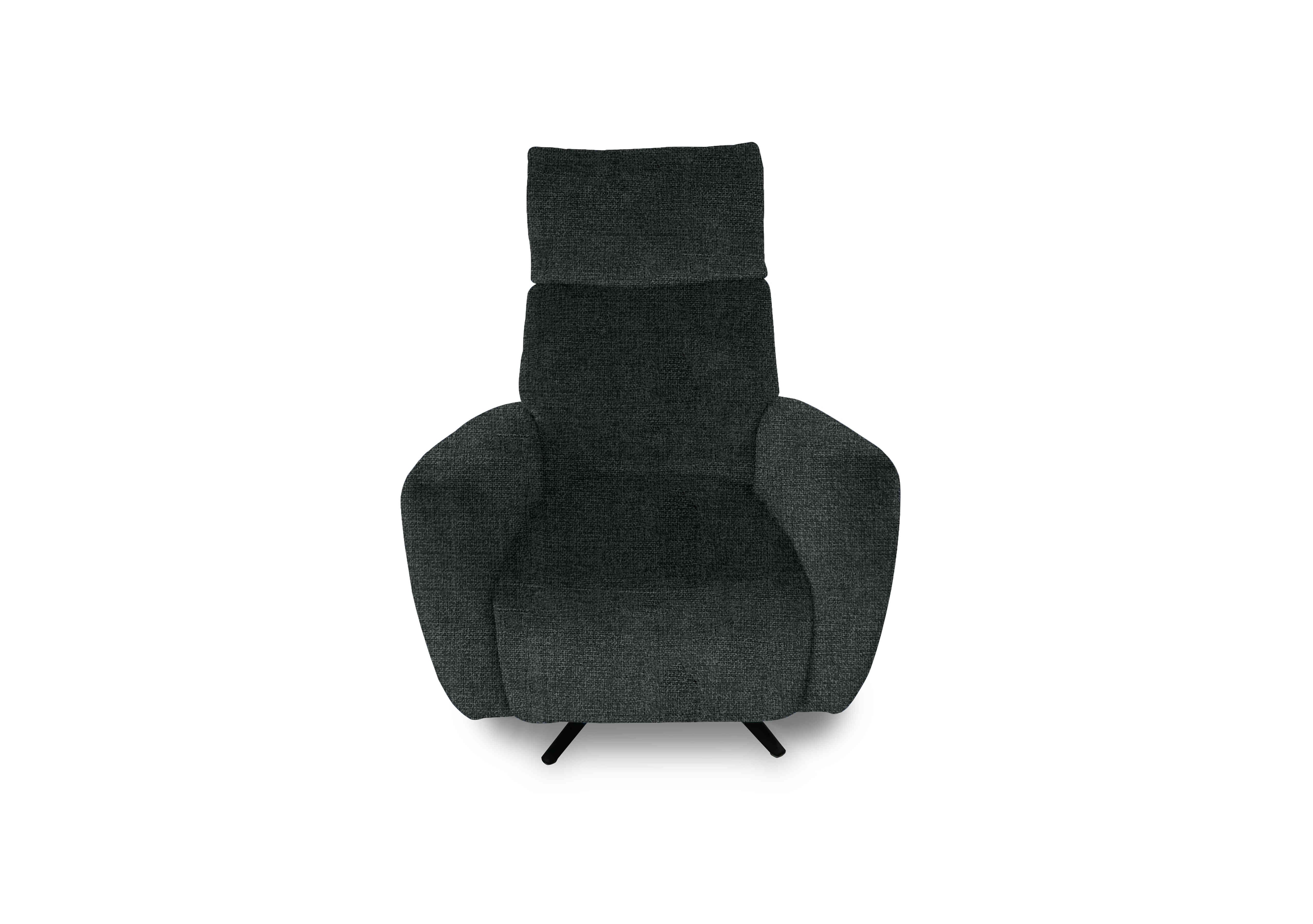 Designer Chair Collection Granada Fabric Power Recliner Swivel Chair with Massage Feature in Fab-Cac-R463 Black Mica on Furniture Village