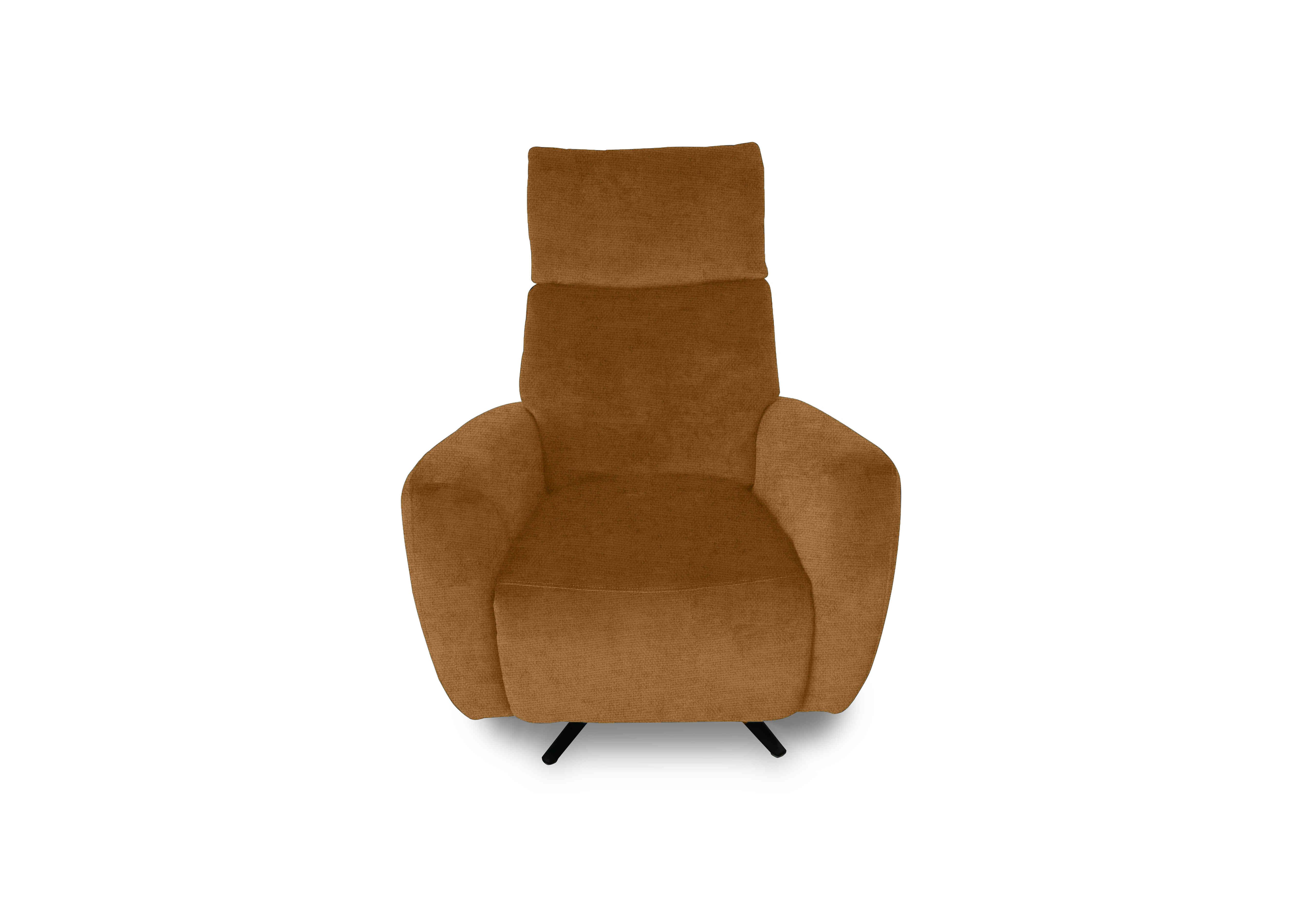 Designer Chair Collection Granada Fabric Power Recliner Swivel Chair with Massage Feature in Fab-Coe-R272 Honey Yellow on Furniture Village