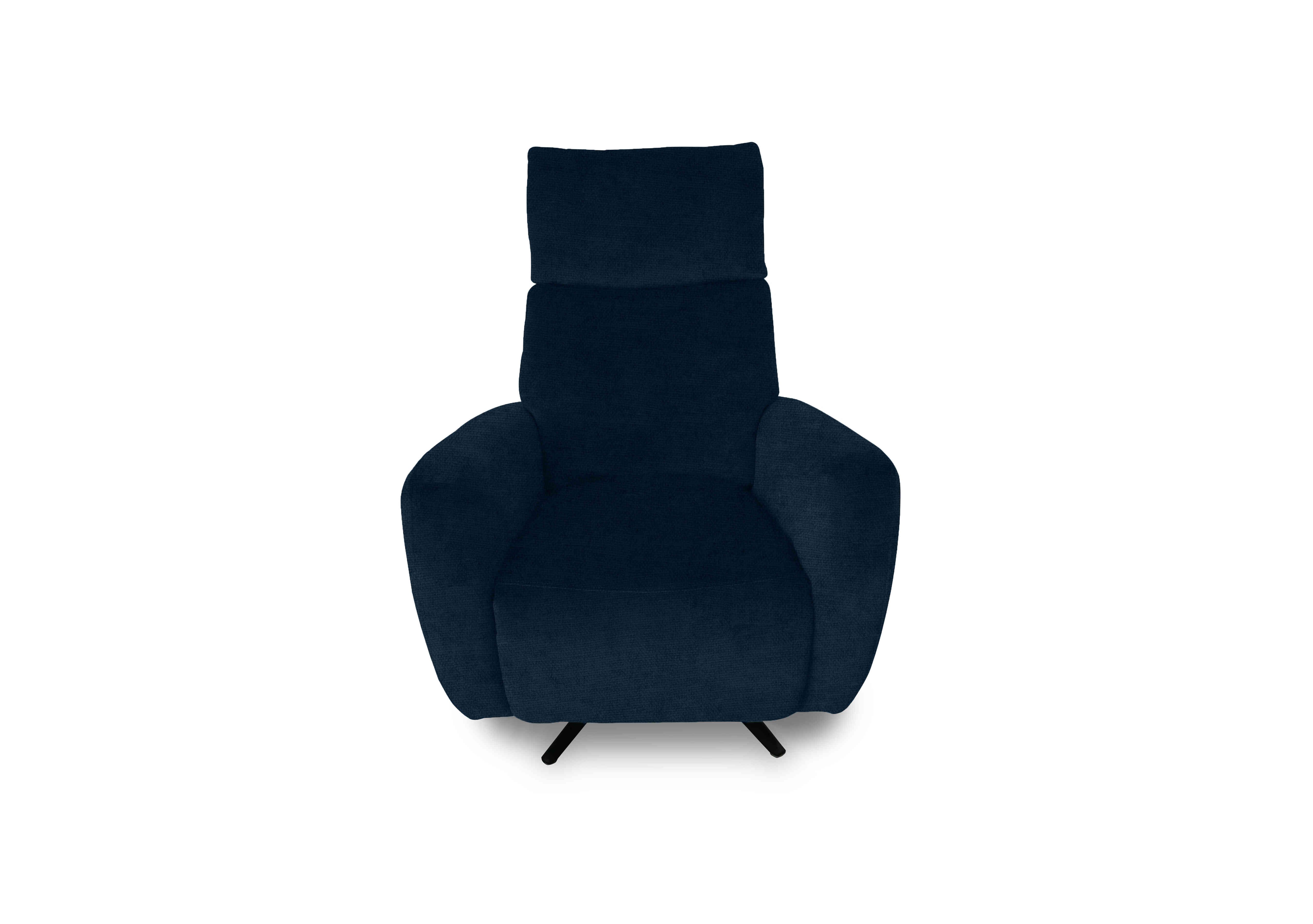 Designer Chair Collection Granada Fabric Power Recliner Swivel Chair with Massage Feature in Fab-Coe-R304 Navy Blue on Furniture Village