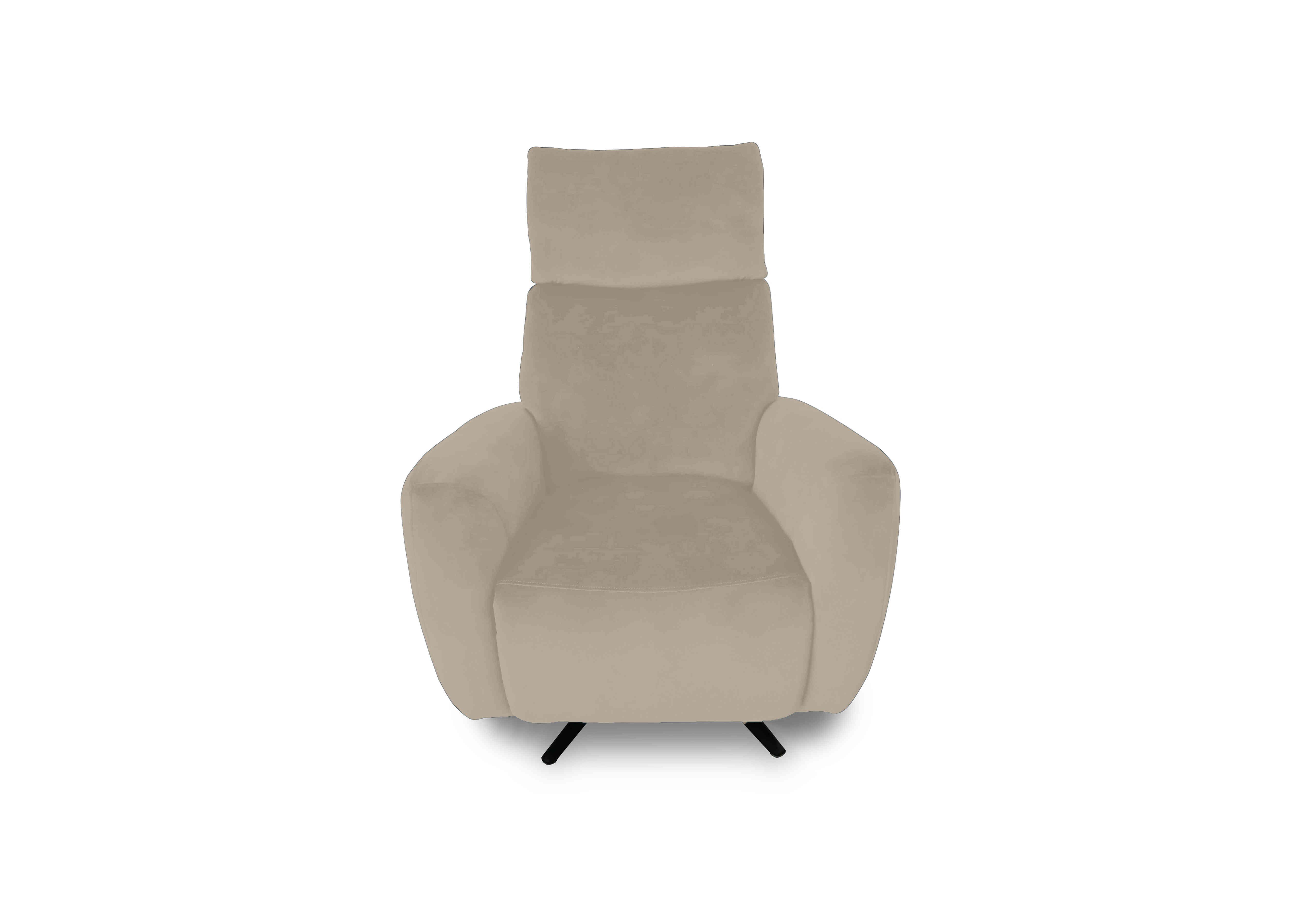 Designer Chair Collection Granada Fabric Power Recliner Swivel Chair with Massage Feature in Fab-Meg-R32 Light Khaki on Furniture Village