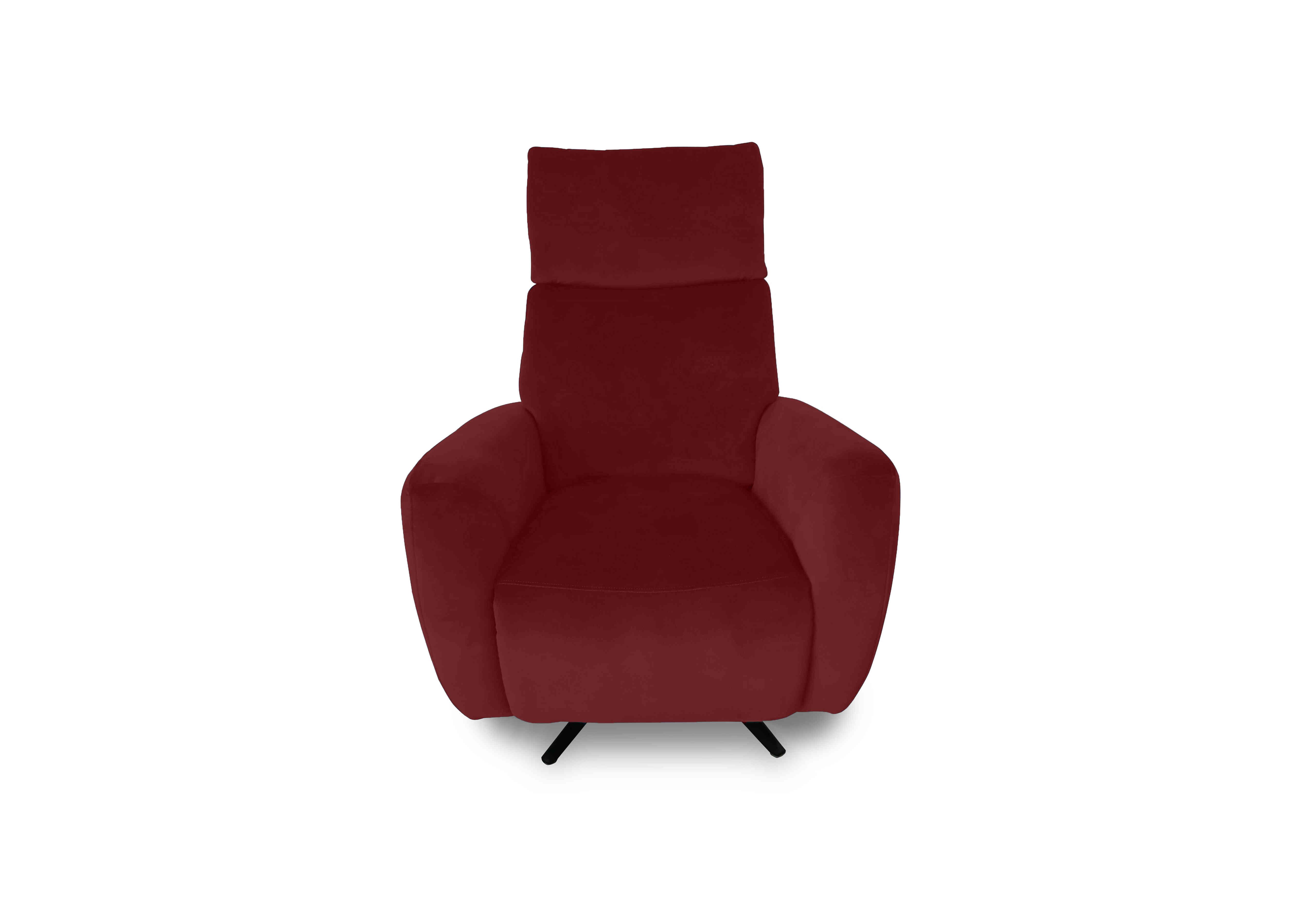 Designer Chair Collection Granada Fabric Power Recliner Swivel Chair with Massage Feature in Fab-Meg-R65 Burgundy on Furniture Village